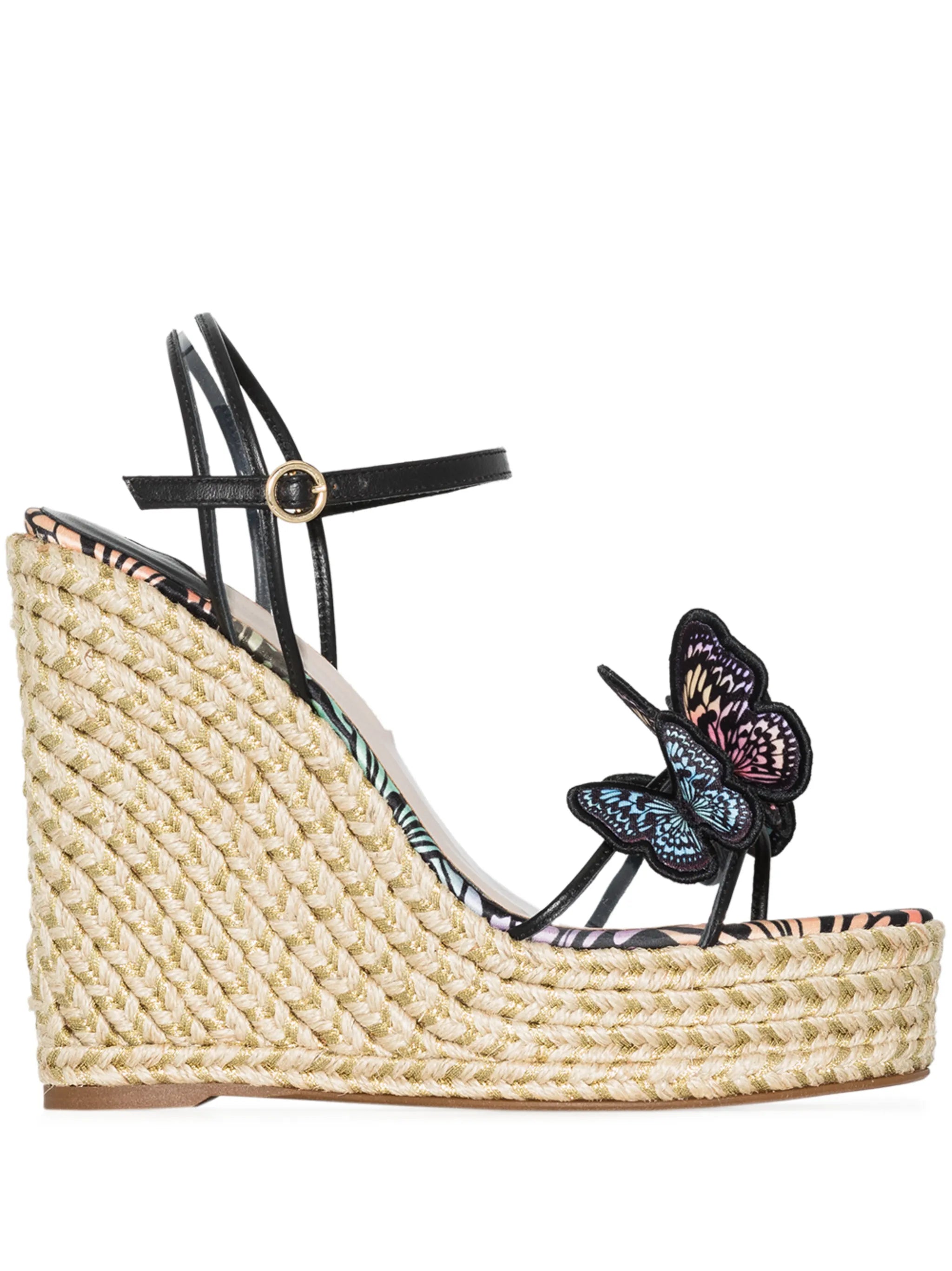 Riva butterfly-appliqué espadrille wedges
