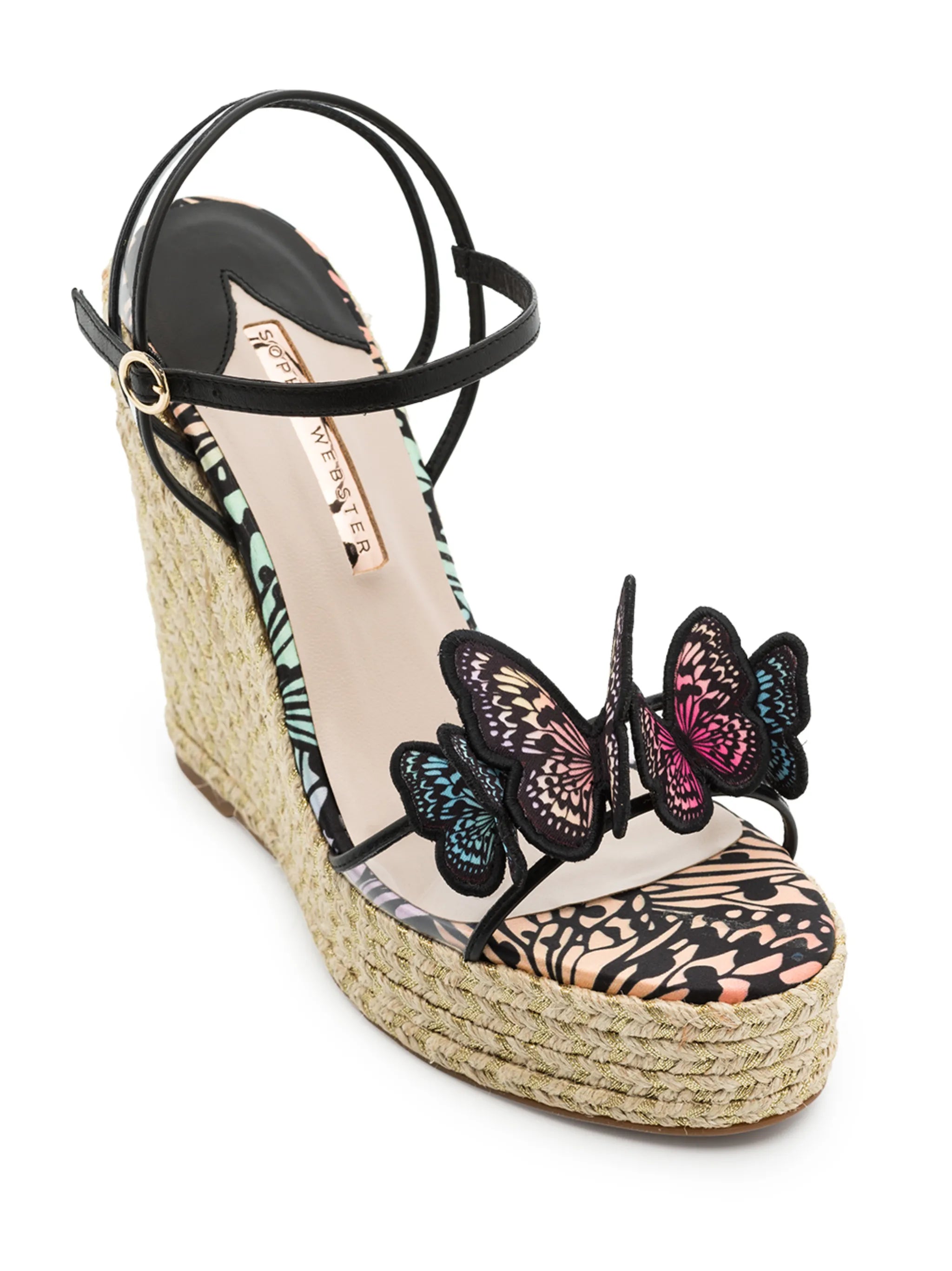 Riva butterfly-appliqué espadrille wedges