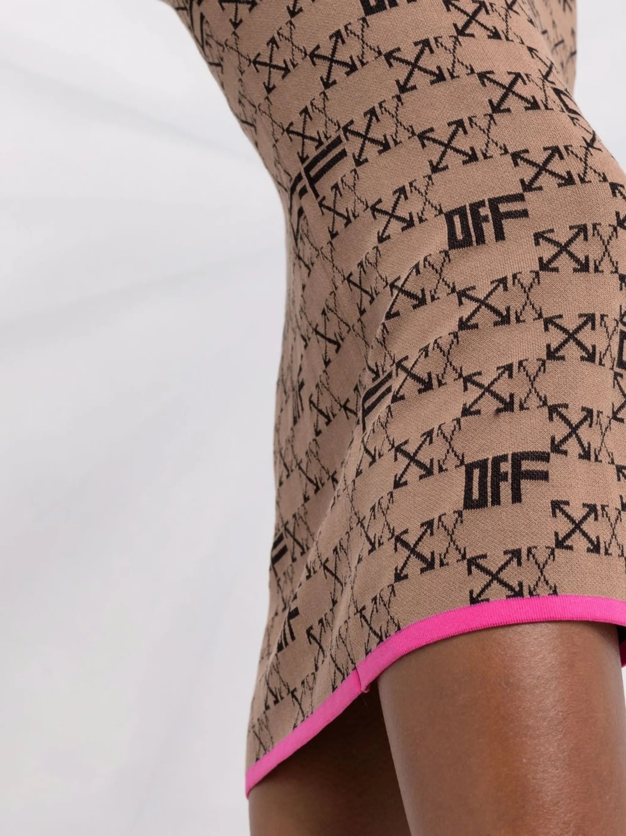 intarsia-knit Arrows-logo pencil skirt