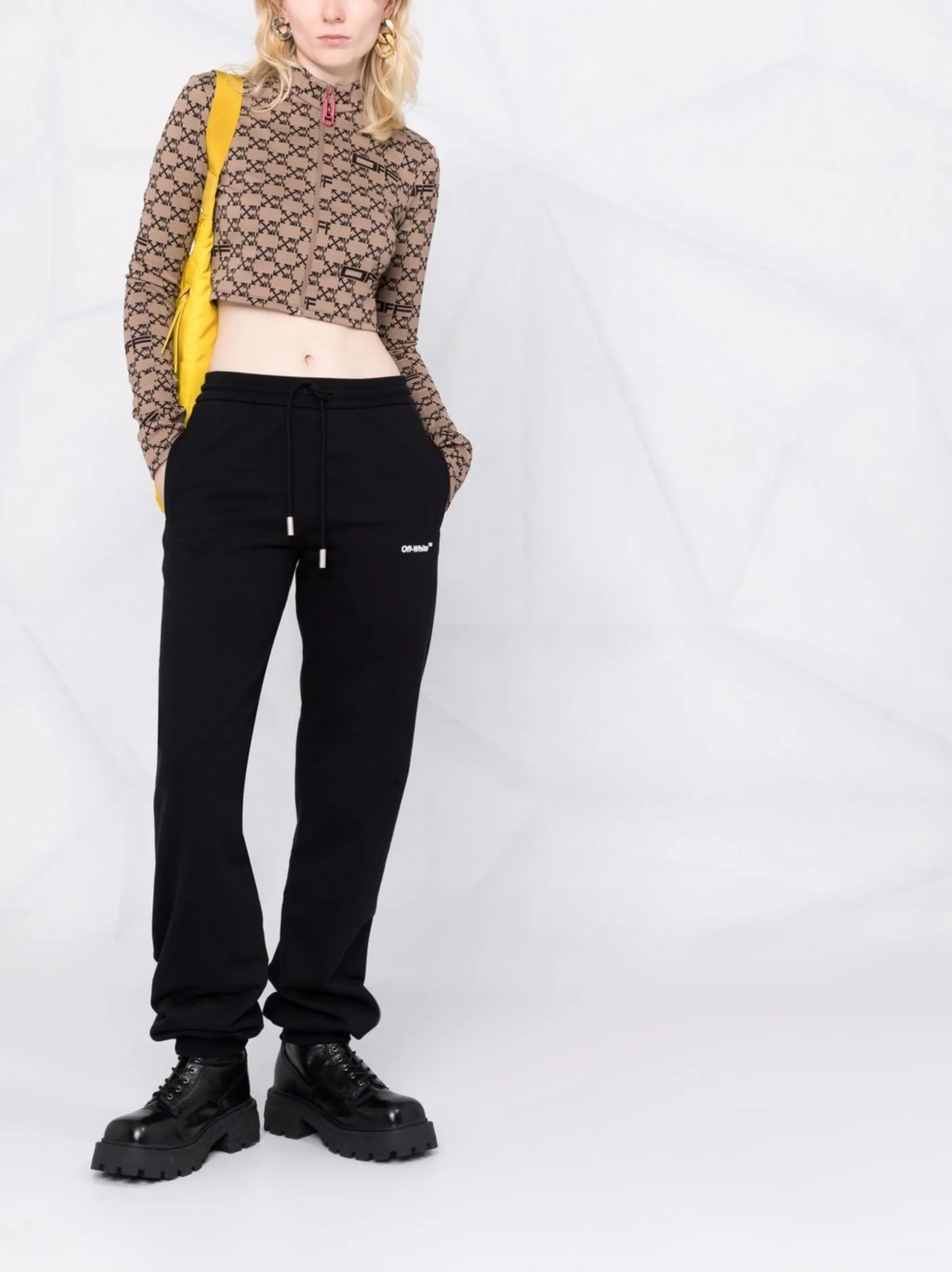 monogram zip-front track top