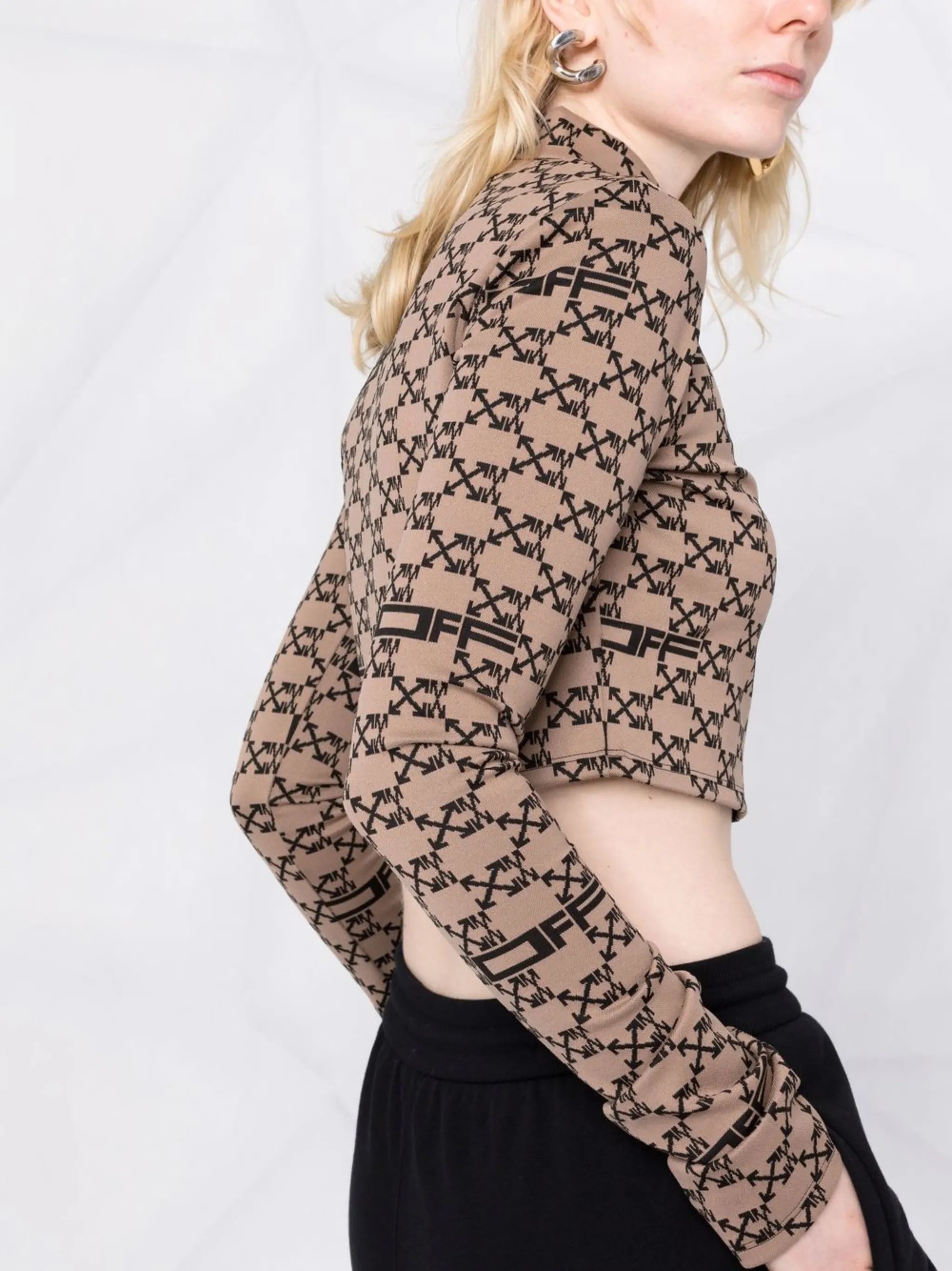 monogram zip-front track top