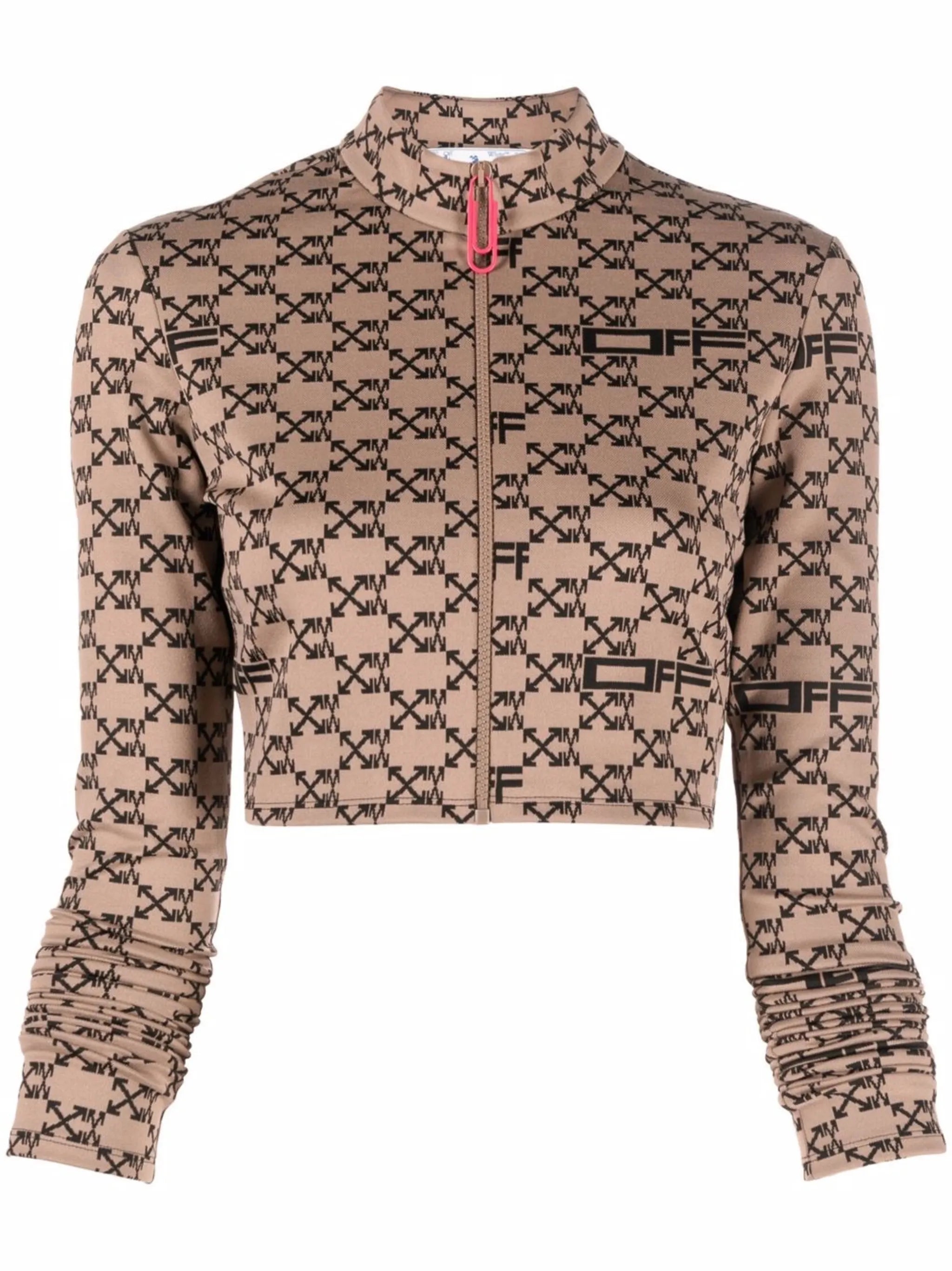 monogram zip-front track top