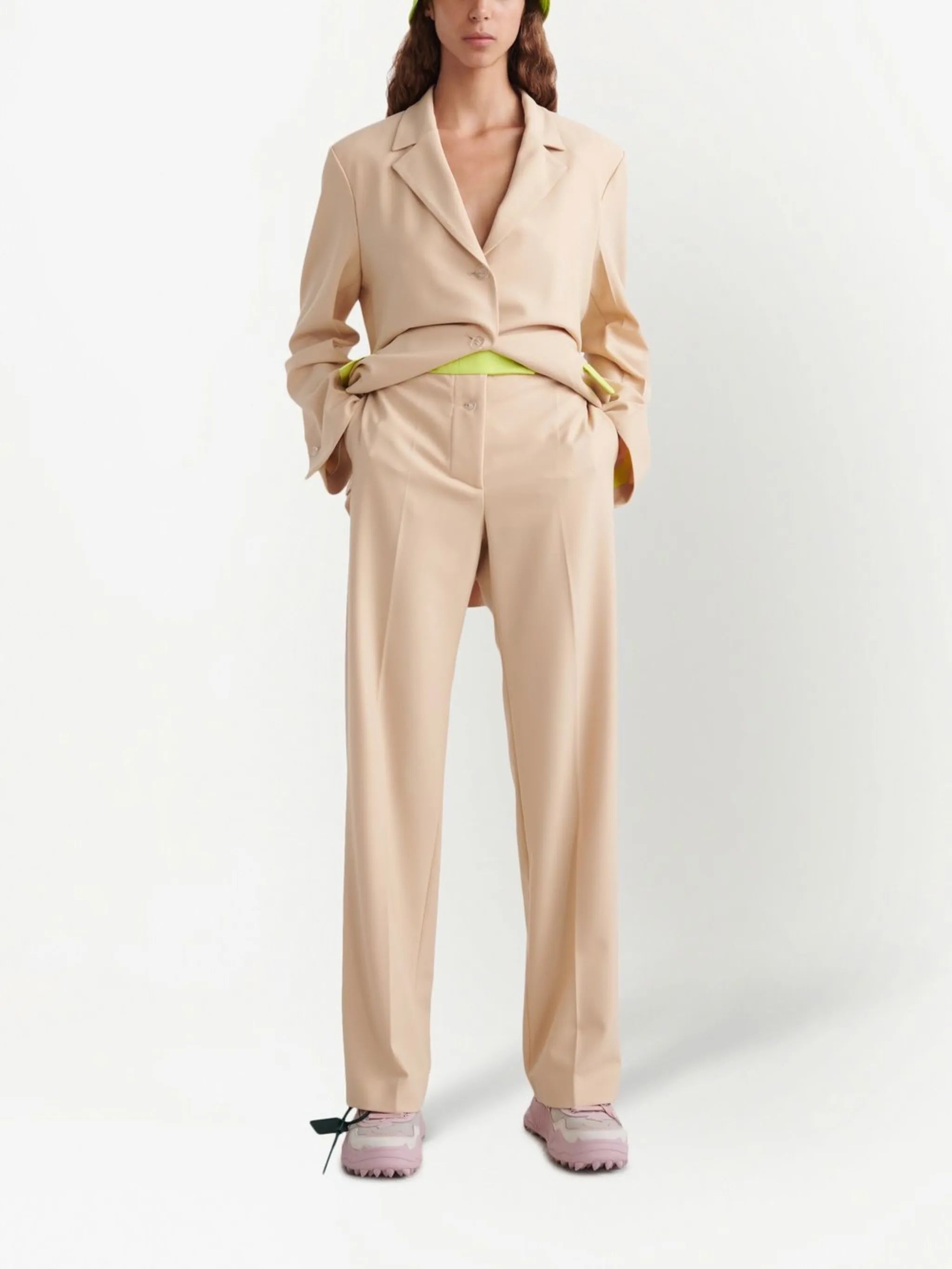 Active straight-leg tailored trousers