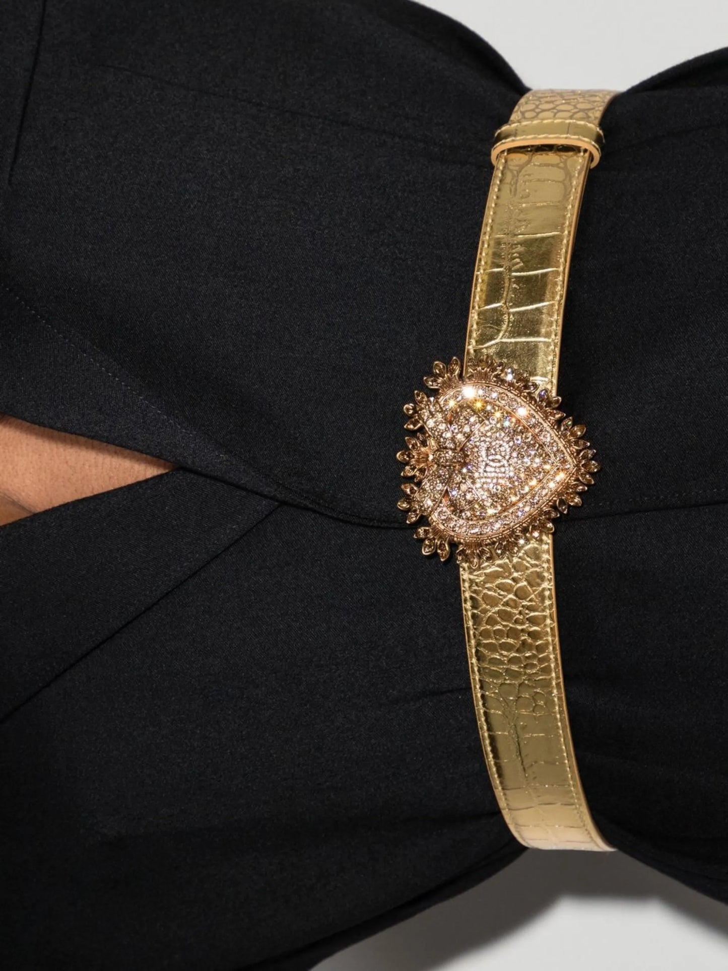 Devotion crocodile-effect buckle belt