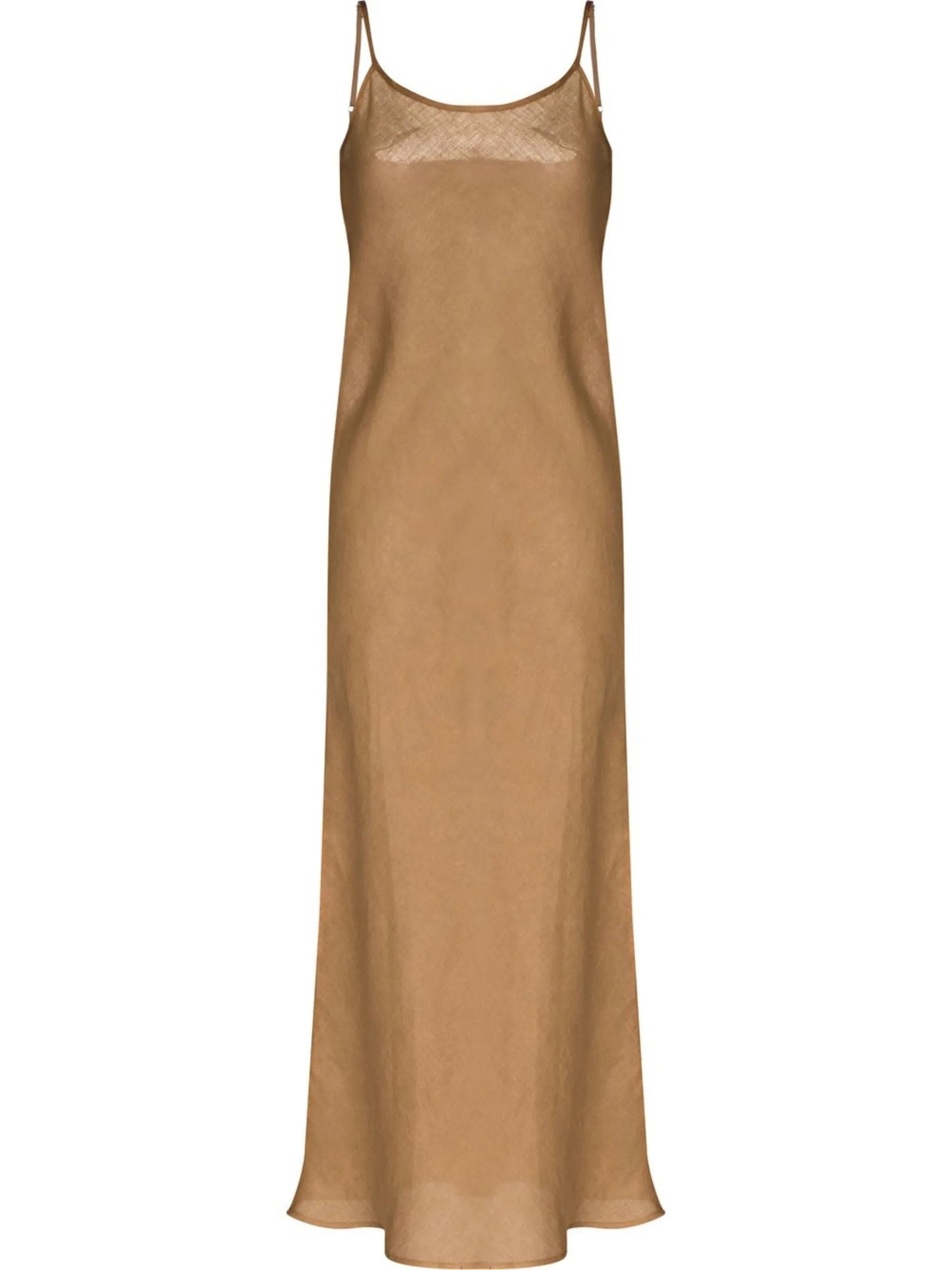 U-neck sleeveless linen midi dress