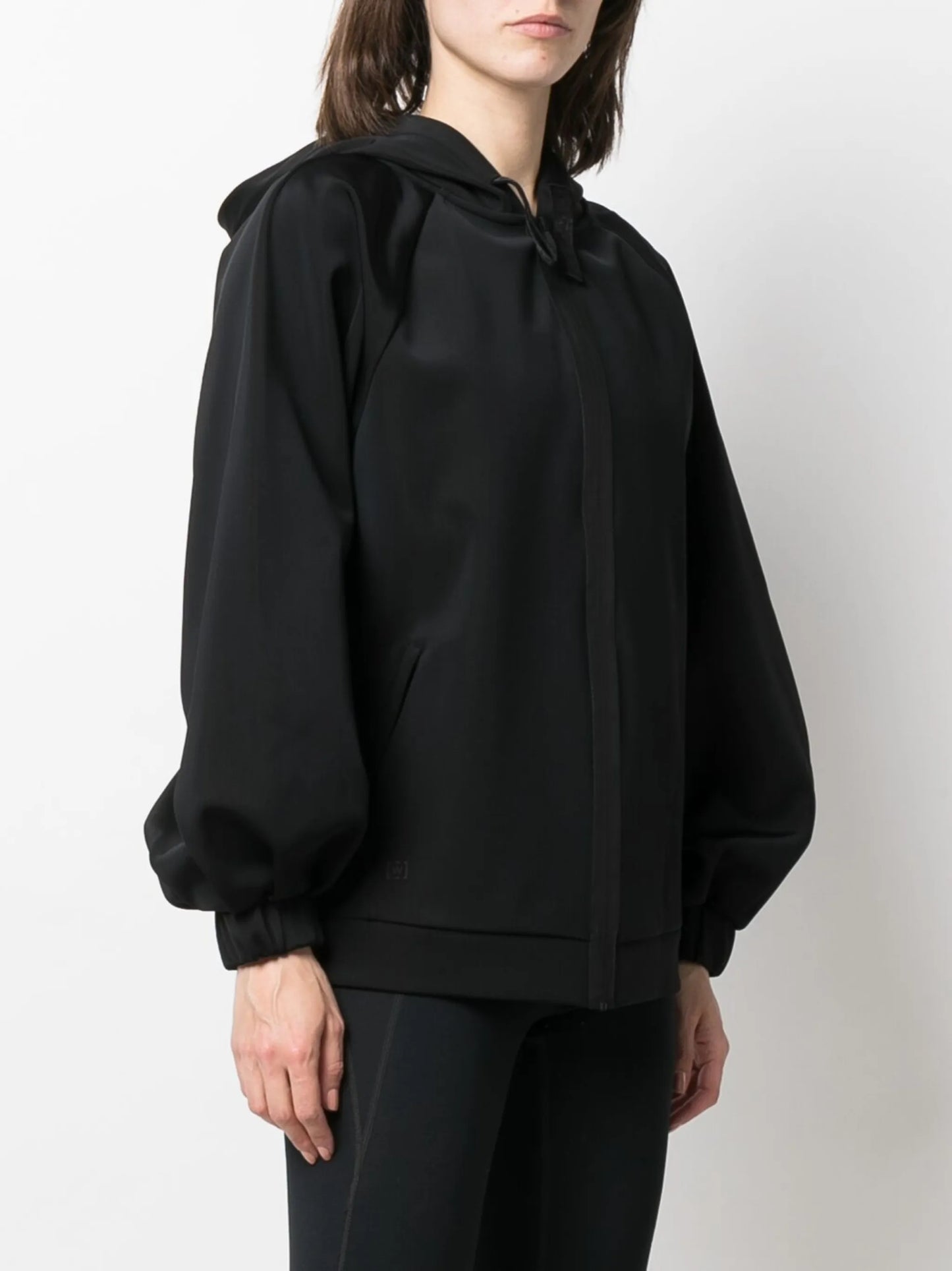 zip-up hooded jacket