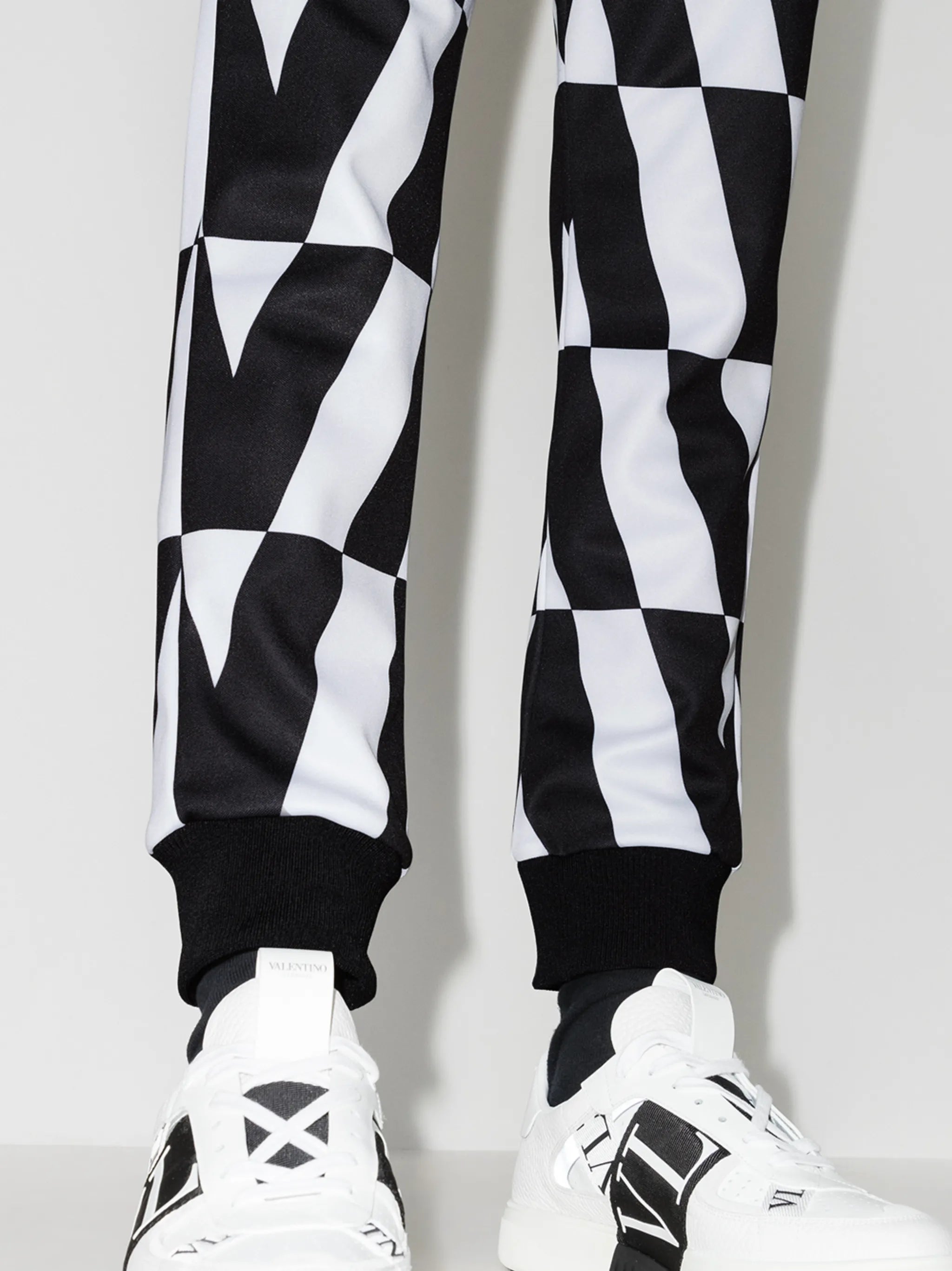 Optical tapered track pants