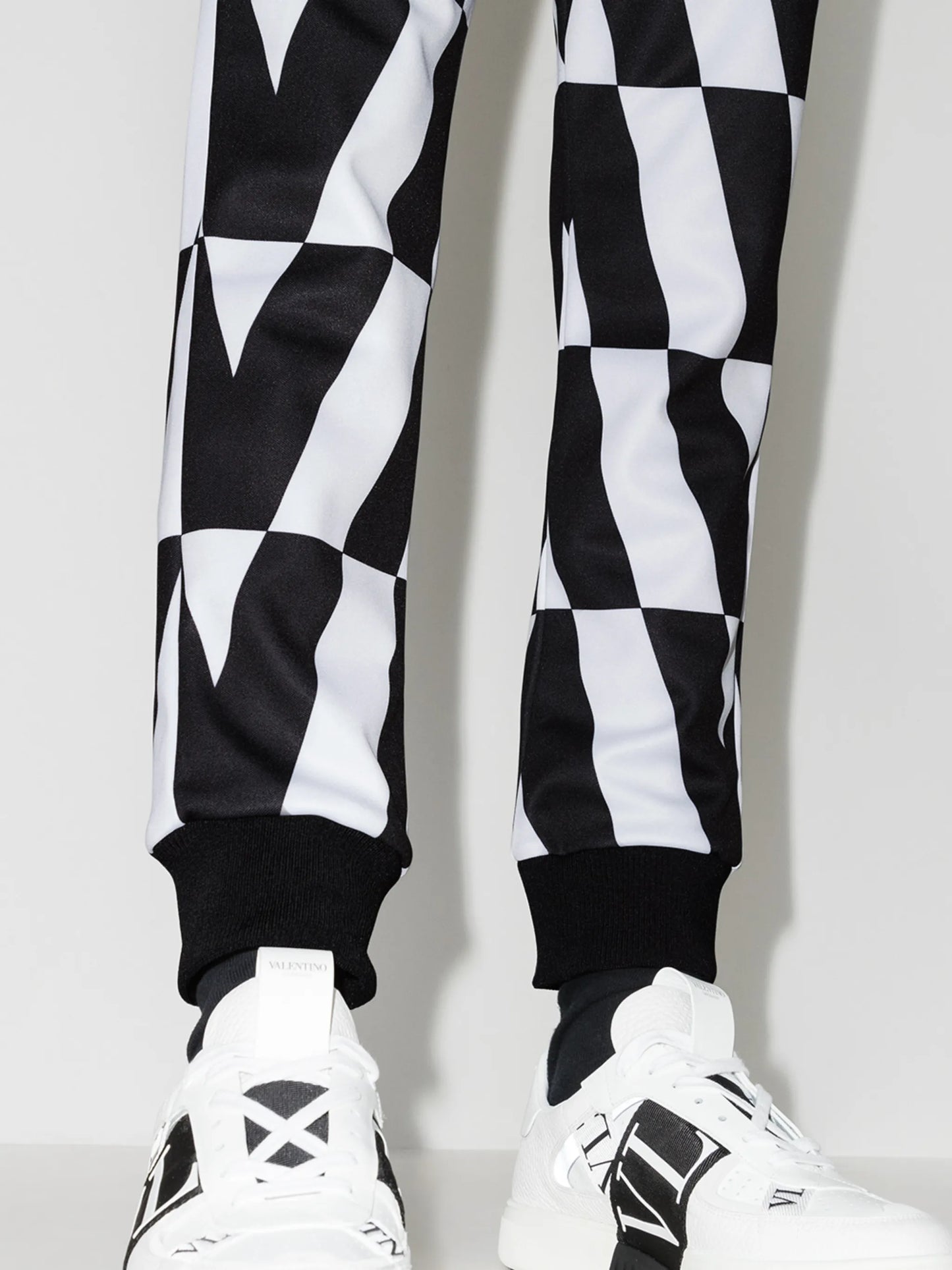 Optical tapered track pants