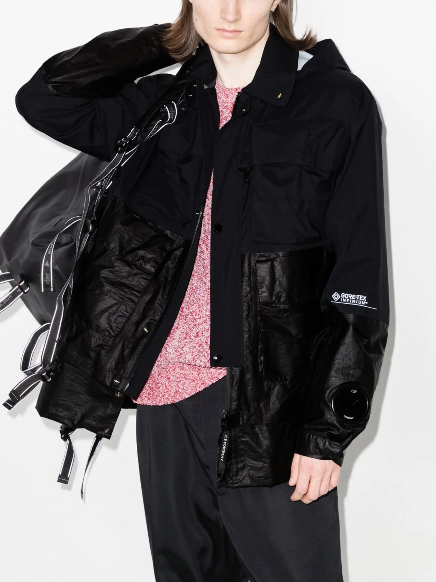 zip-up hooded jacket