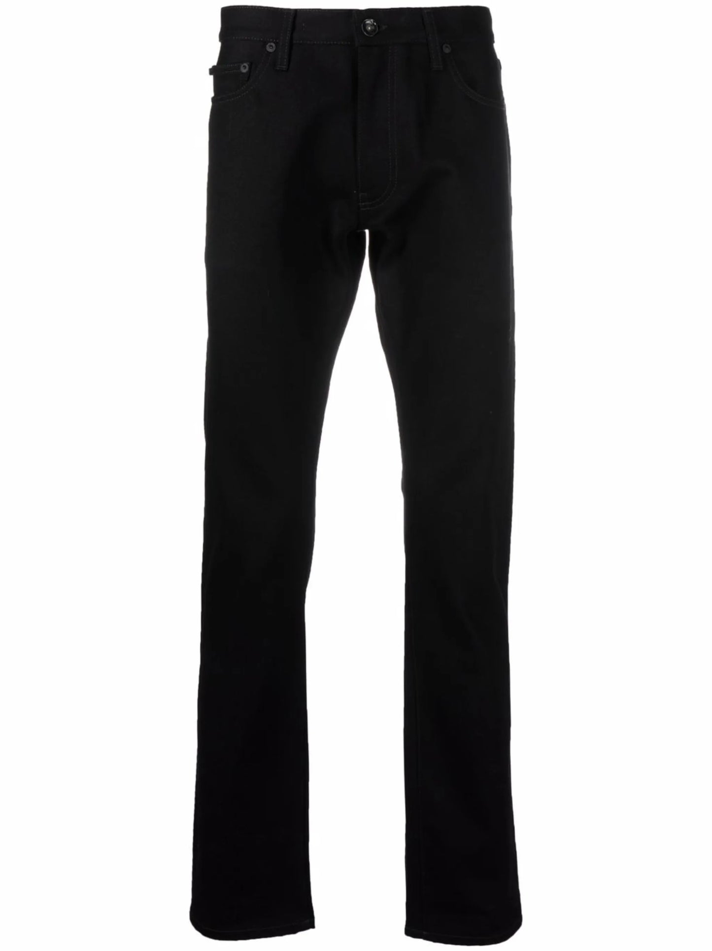 Diag-stripe print slim fit jeans