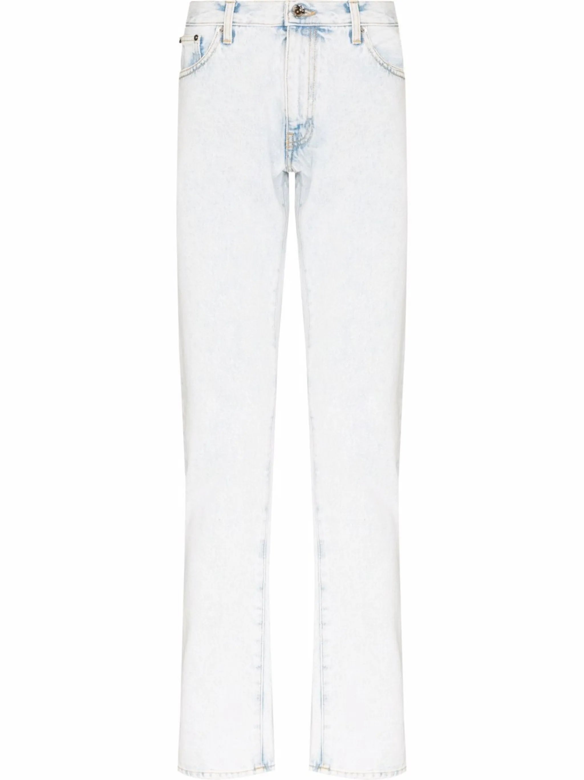 Diag-stripe print slim fit jeans