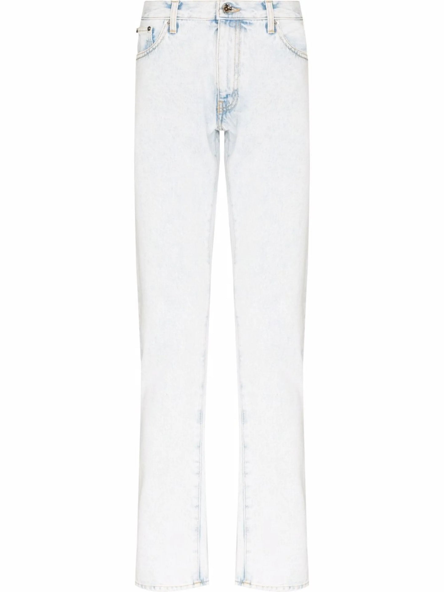 Diag-stripe print slim fit jeans