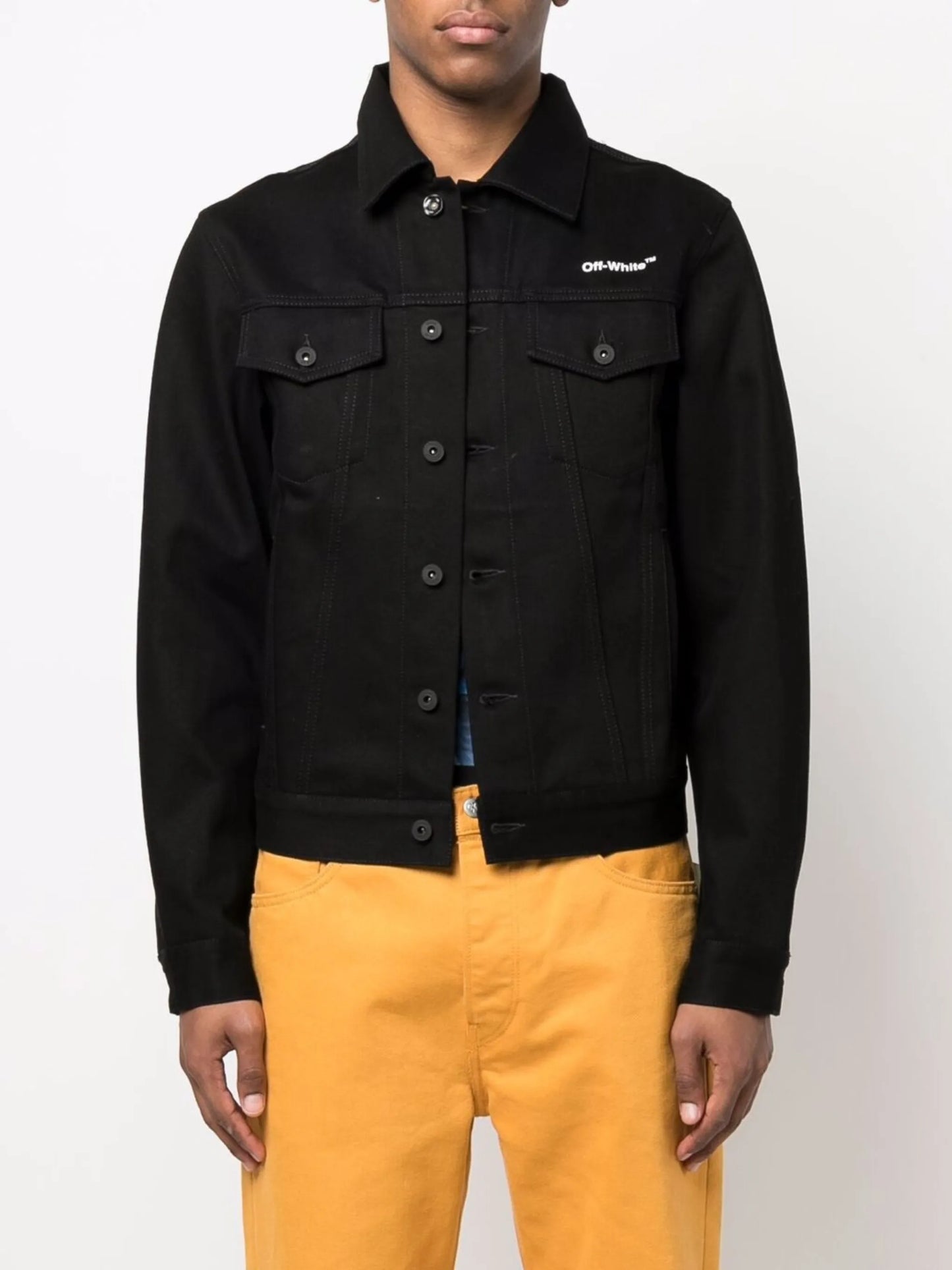 chest logo-print denim jacket