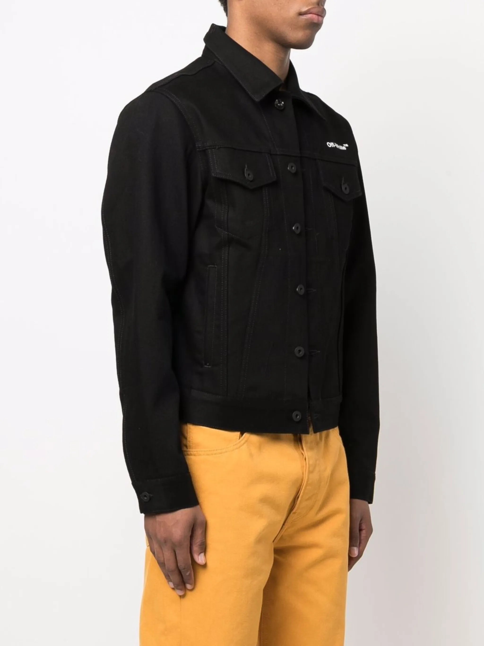 chest logo-print denim jacket