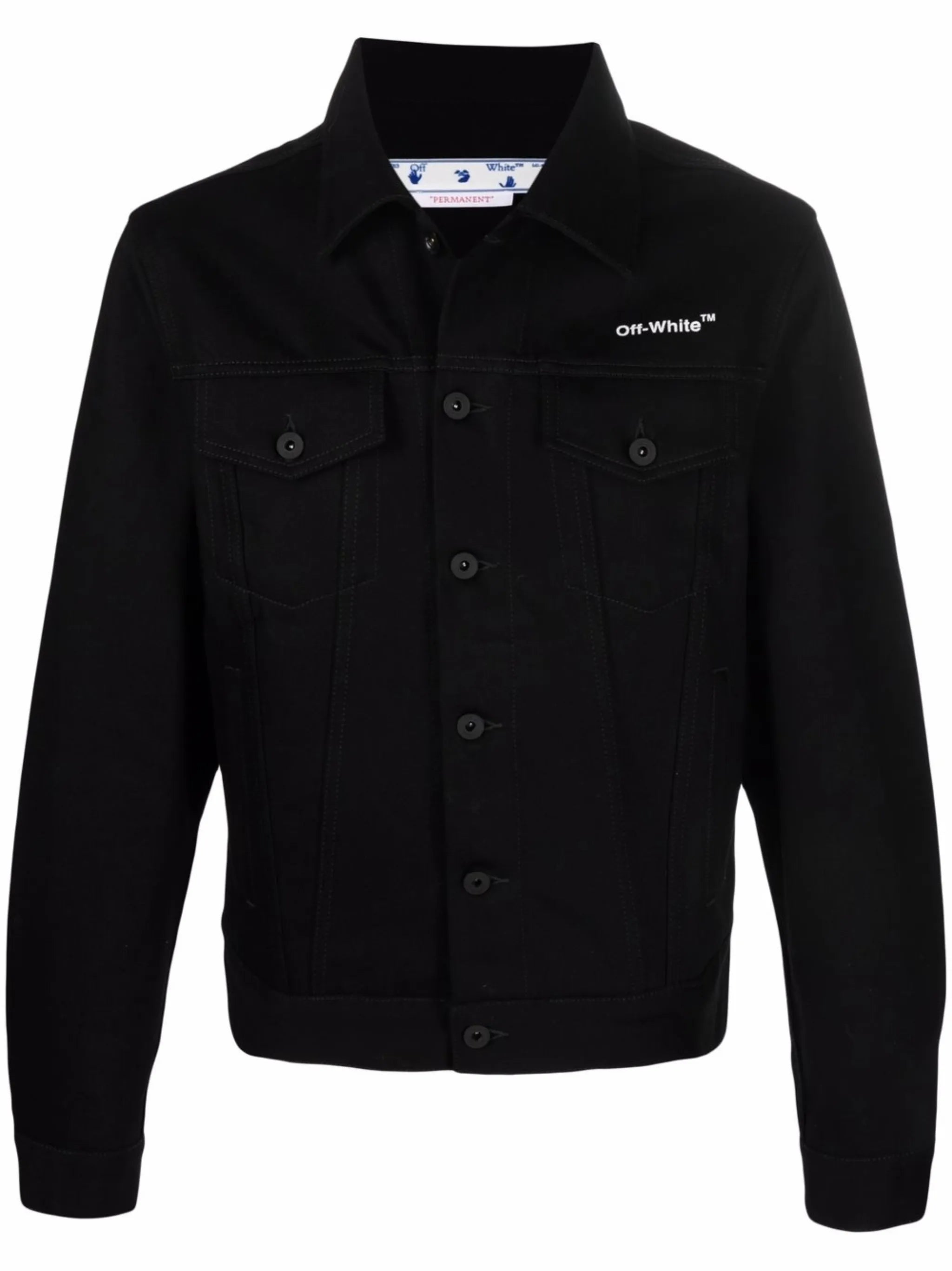 chest logo-print denim jacket