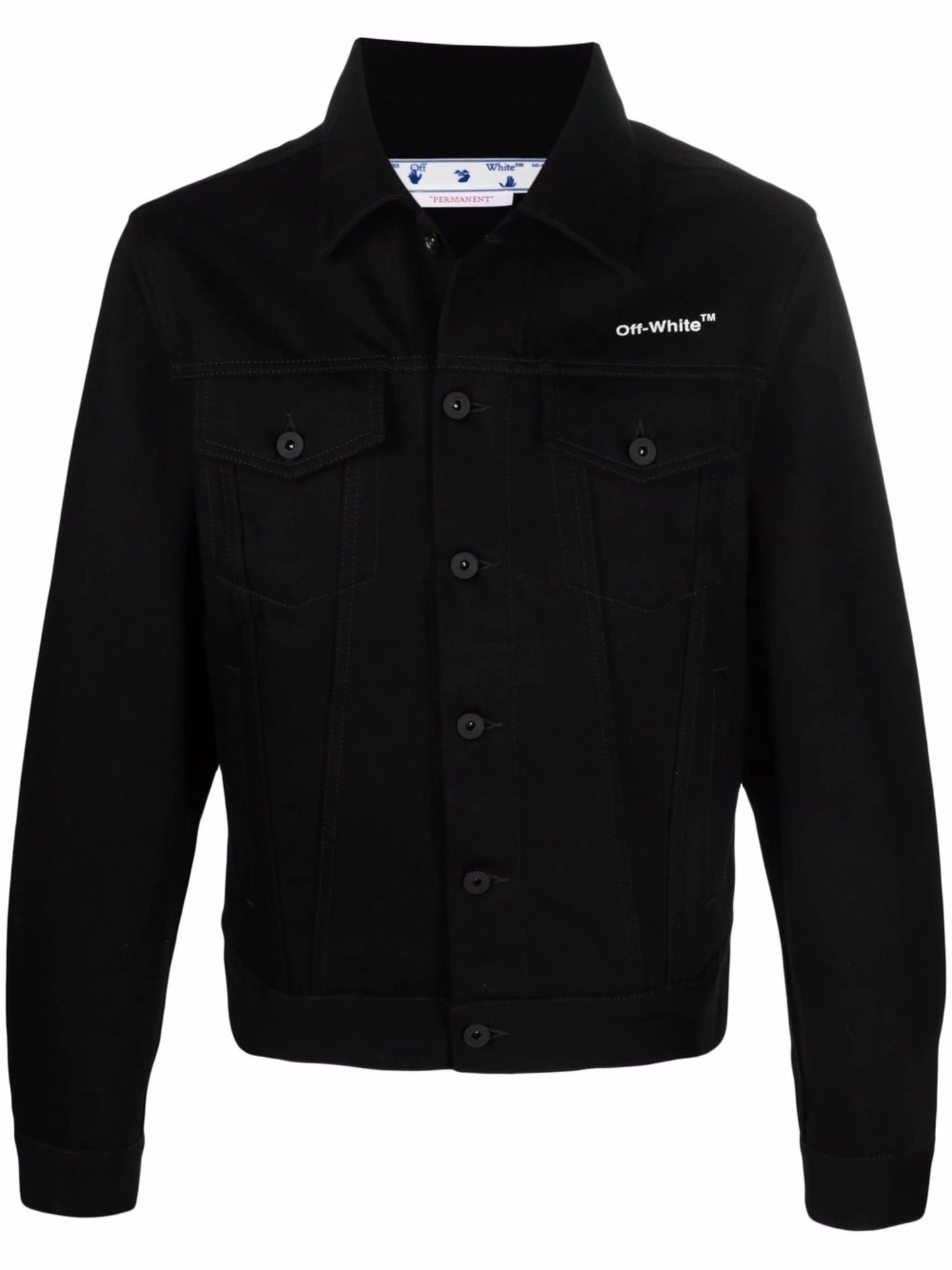 chest logo-print denim jacket