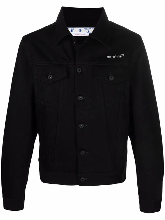 chest logo-print denim jacket