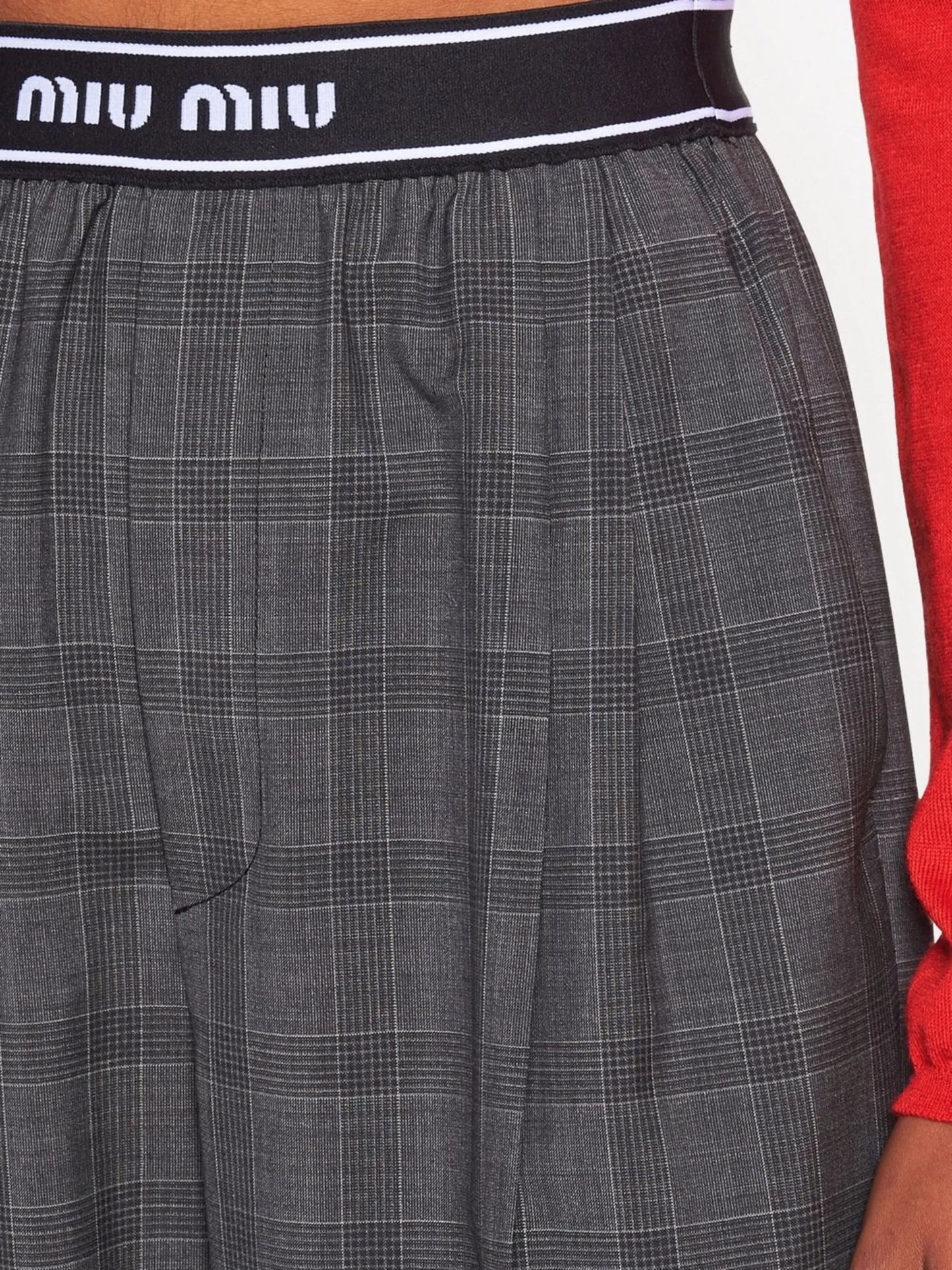 Glen plaid-print straight leg trousers