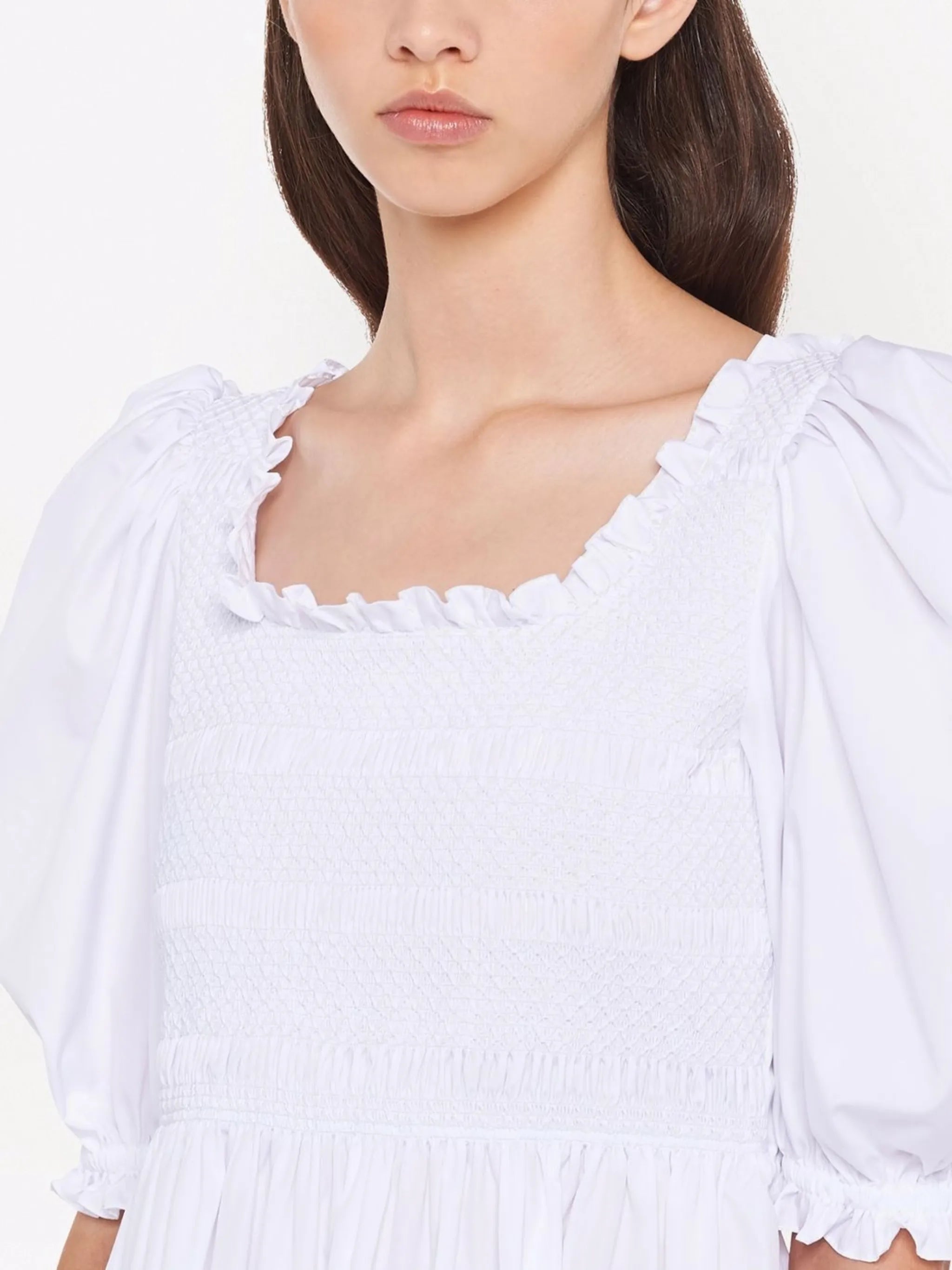 embroidered poplin dress