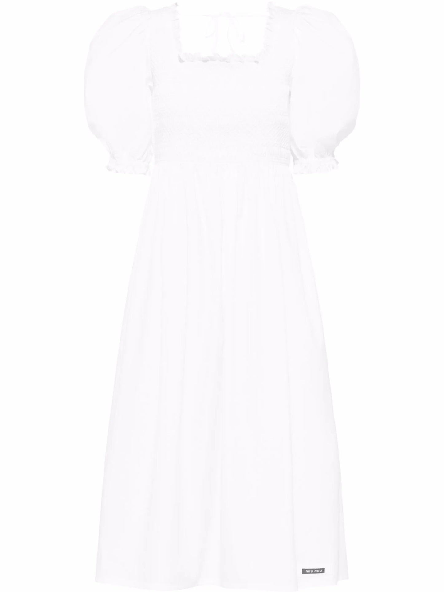 embroidered poplin dress