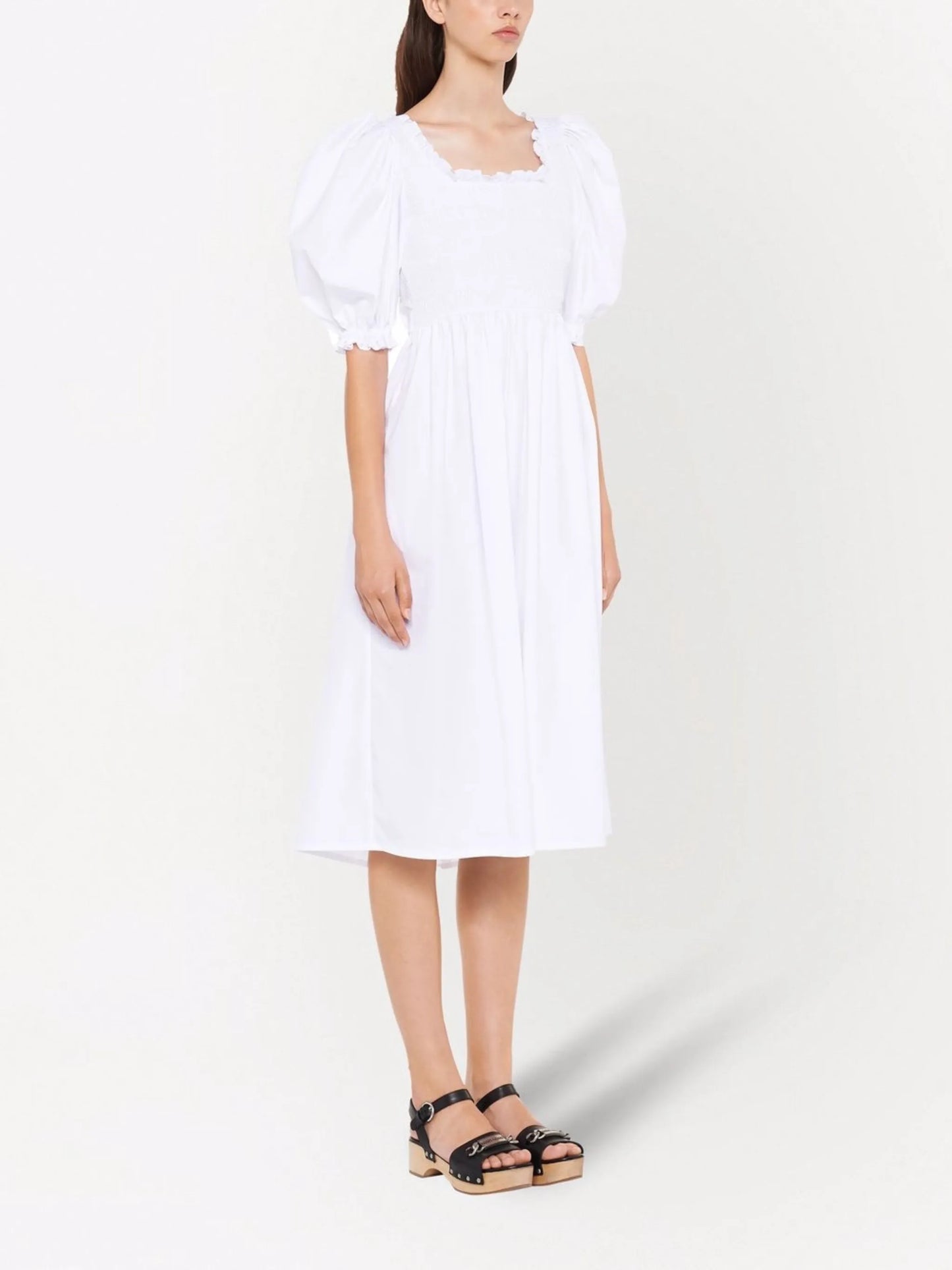 embroidered poplin dress