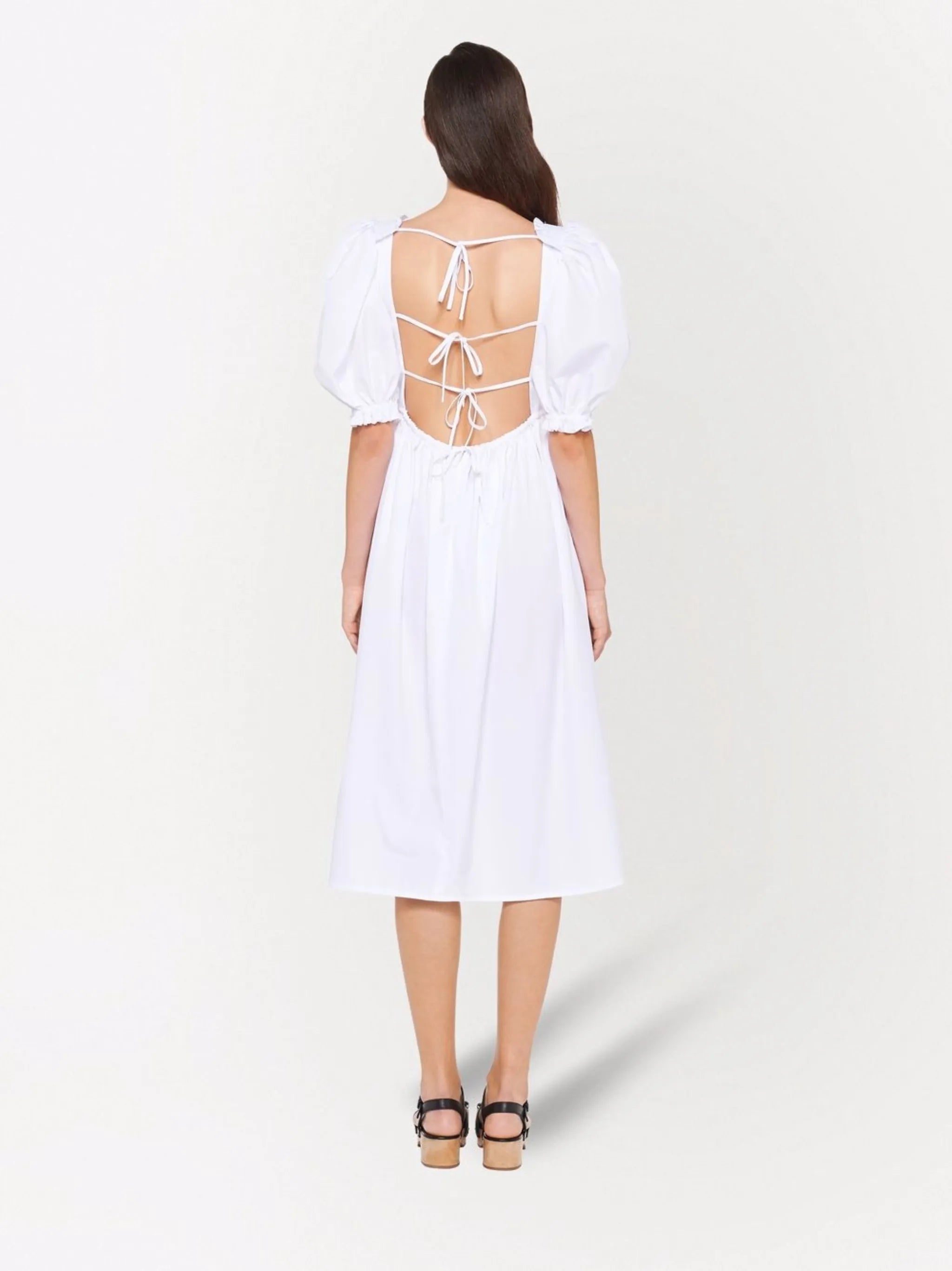 embroidered poplin dress