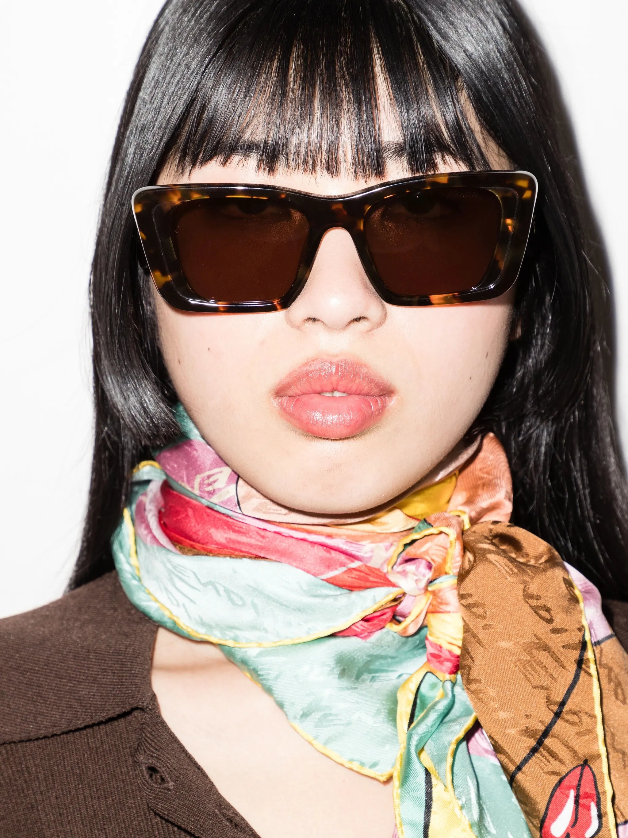 oversized rectangular-frame sunglasses