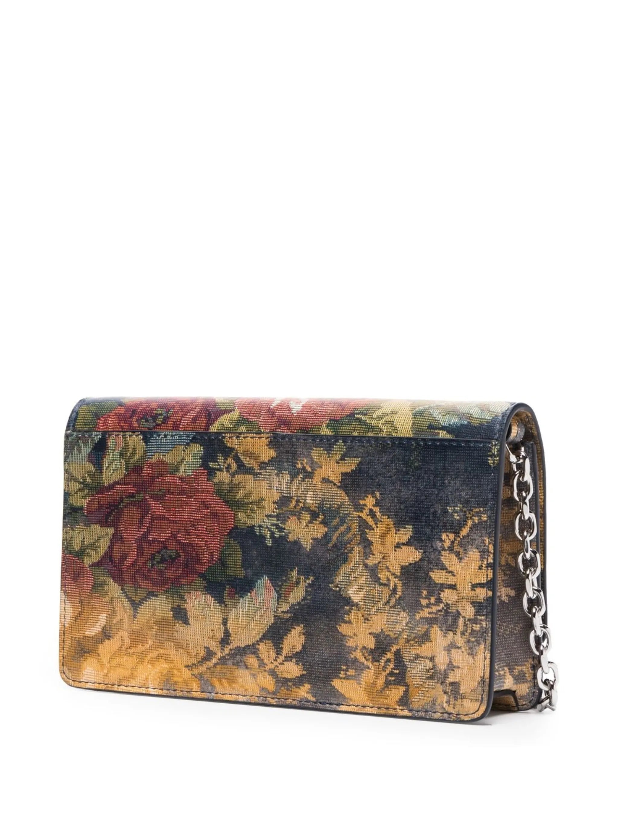 flora-print clutch bag
