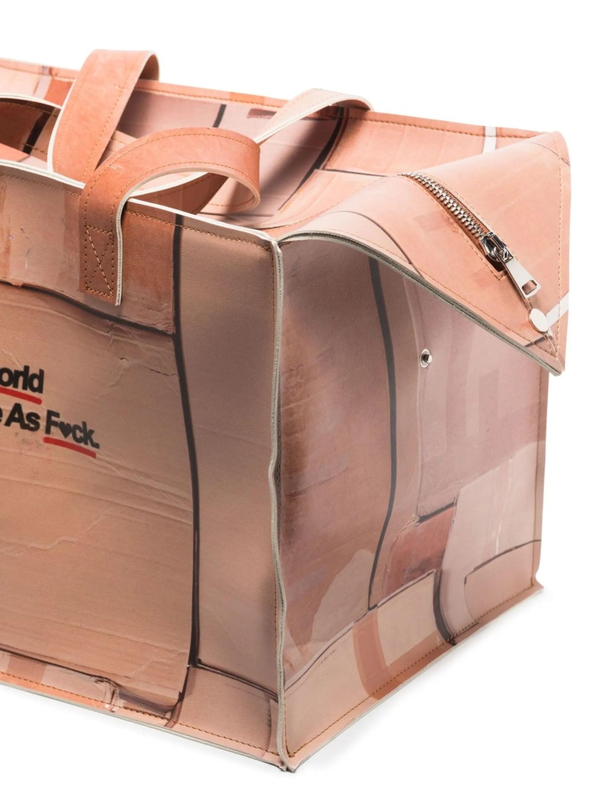 box-print oversize tote bag