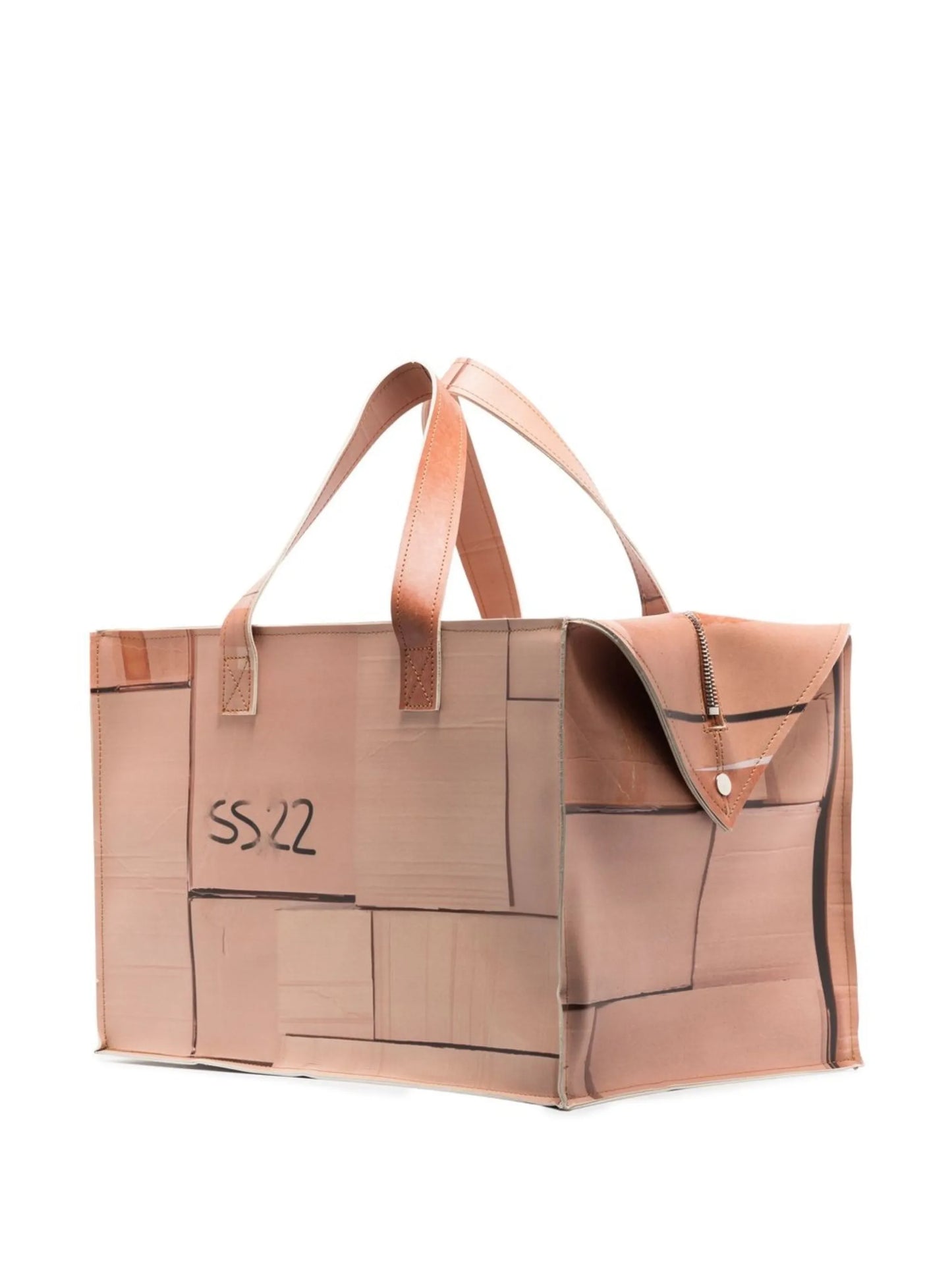 box-print oversize tote bag