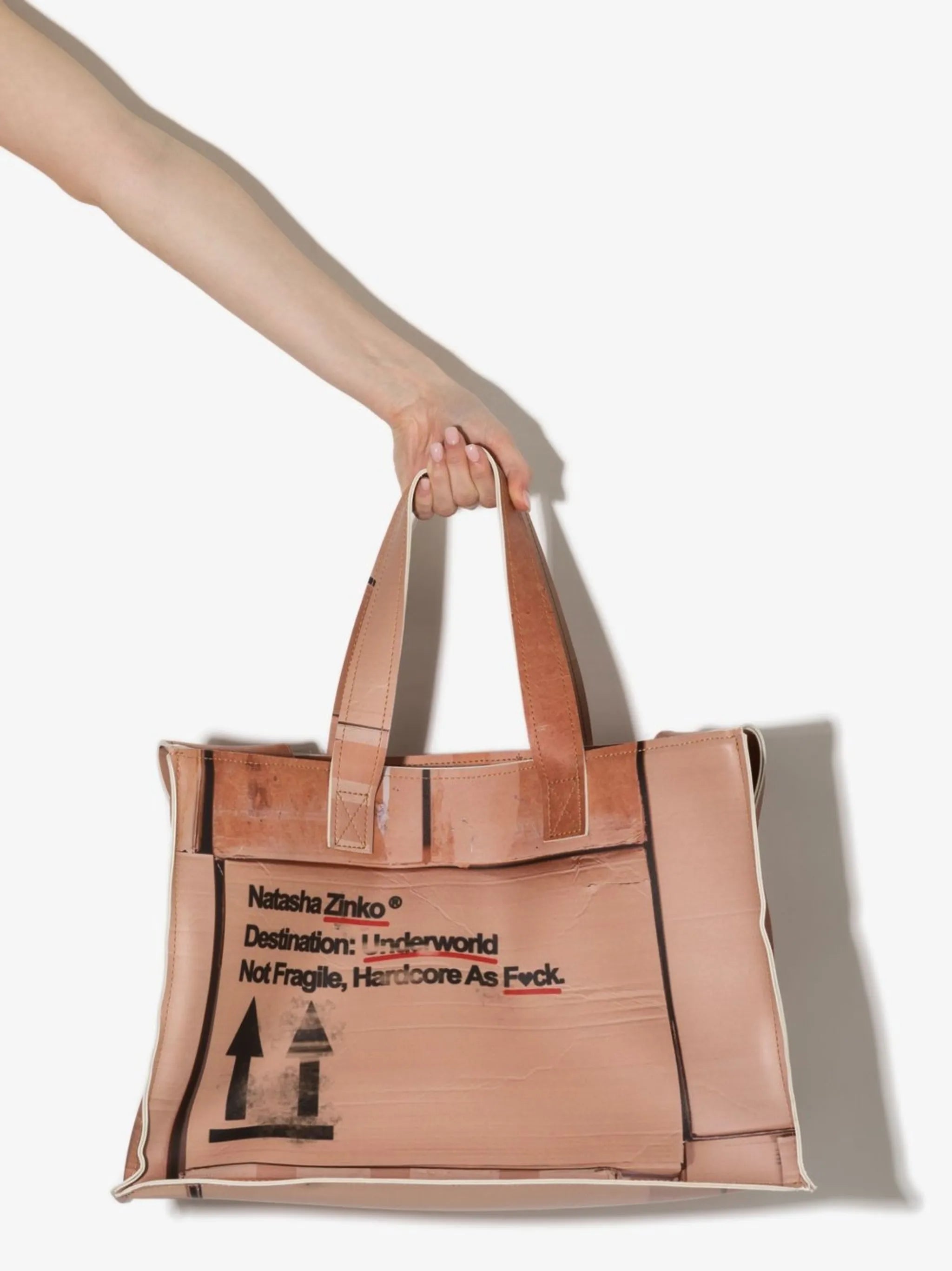 box-print oversize tote bag