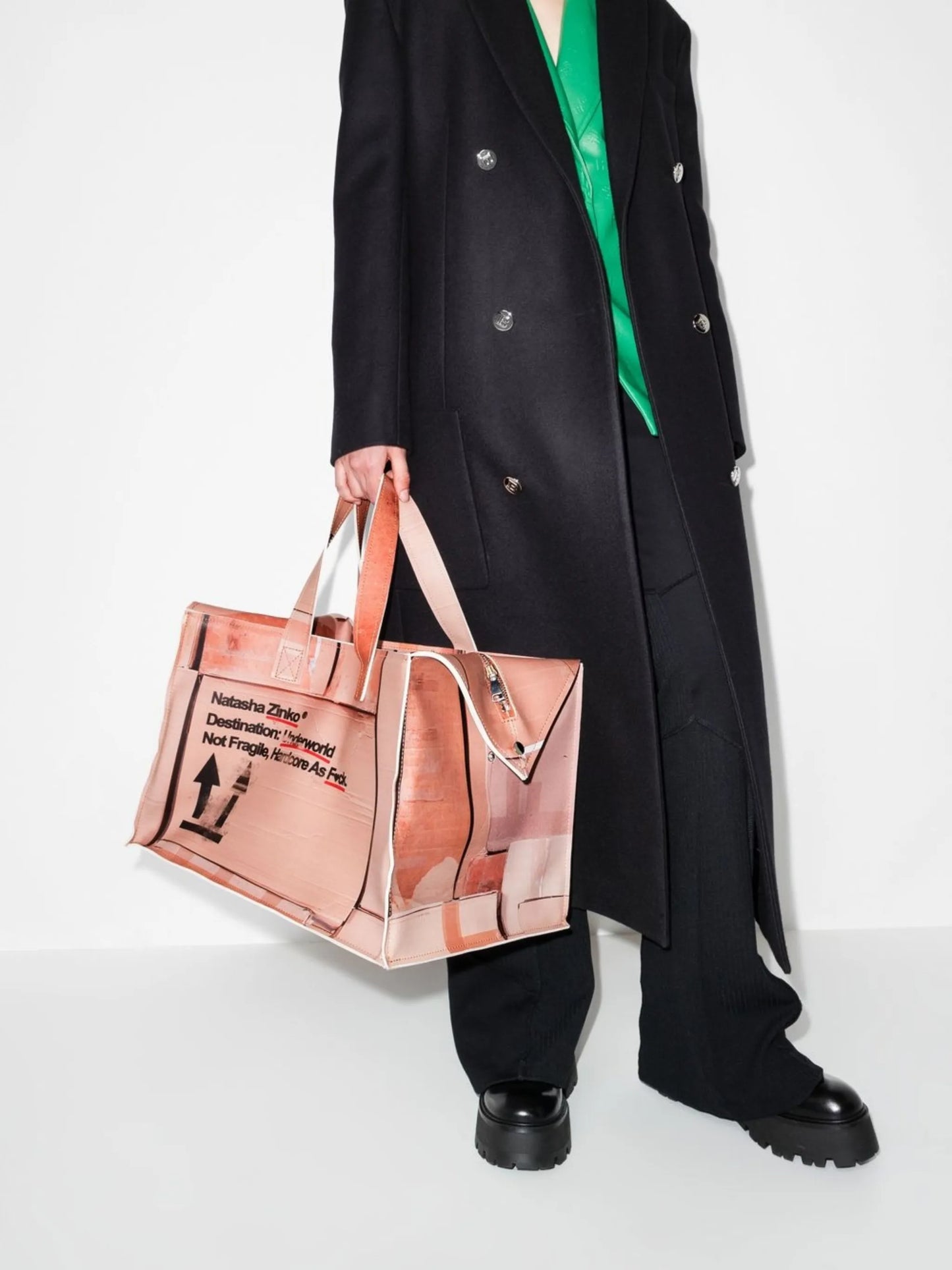 box-print oversize tote bag