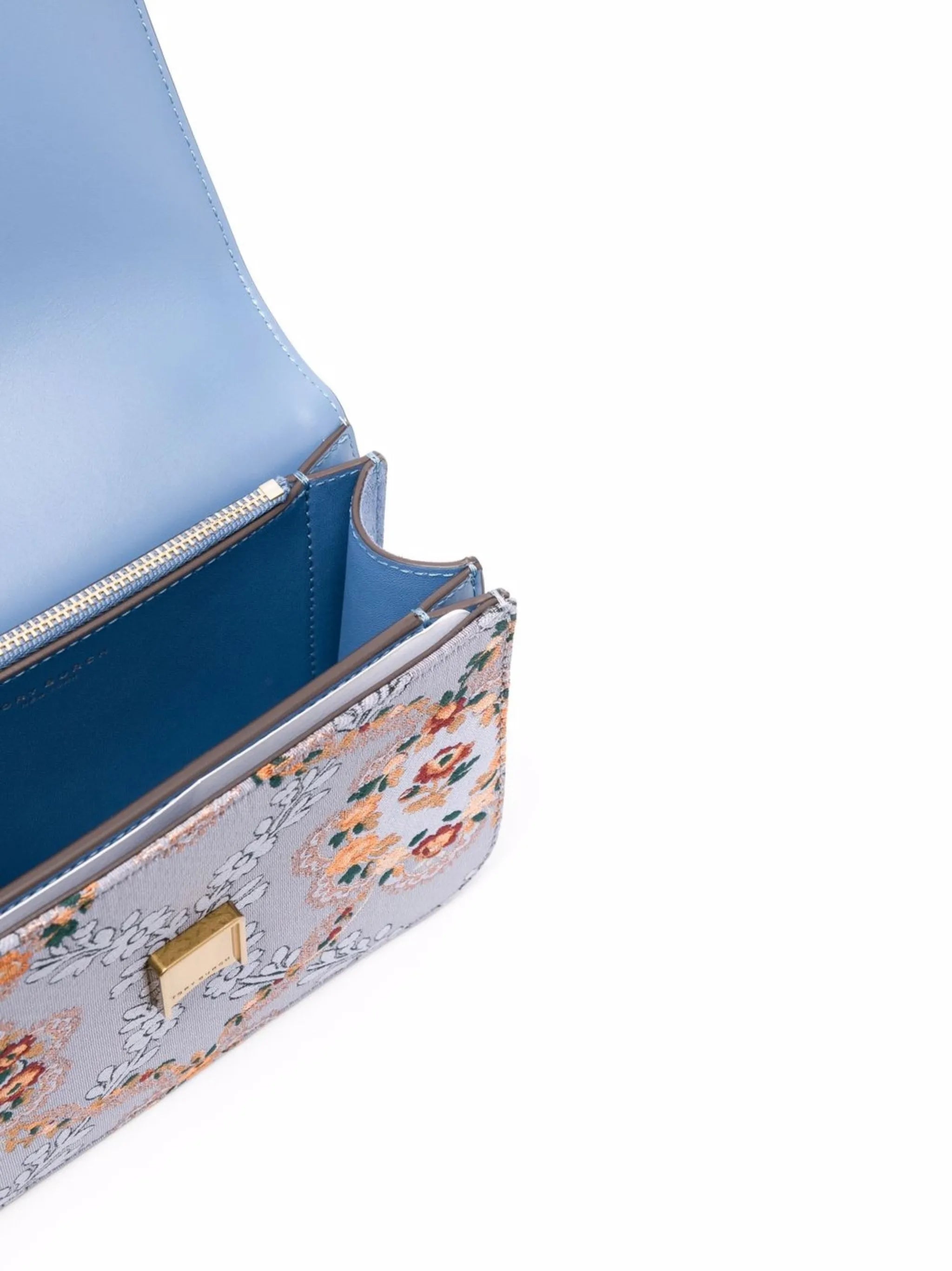 floral-print logo-motif crossbody bag