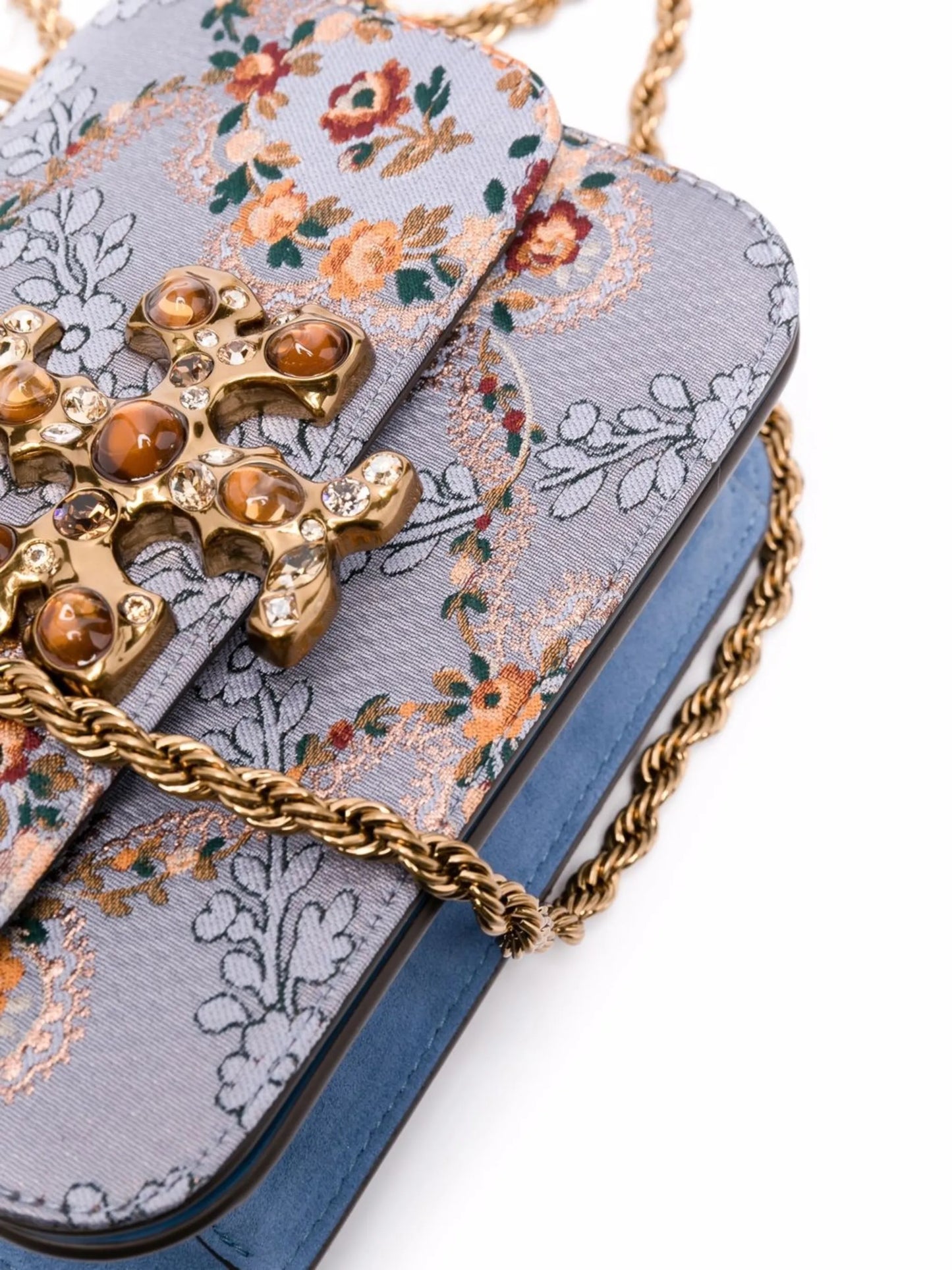 floral-print logo-motif crossbody bag