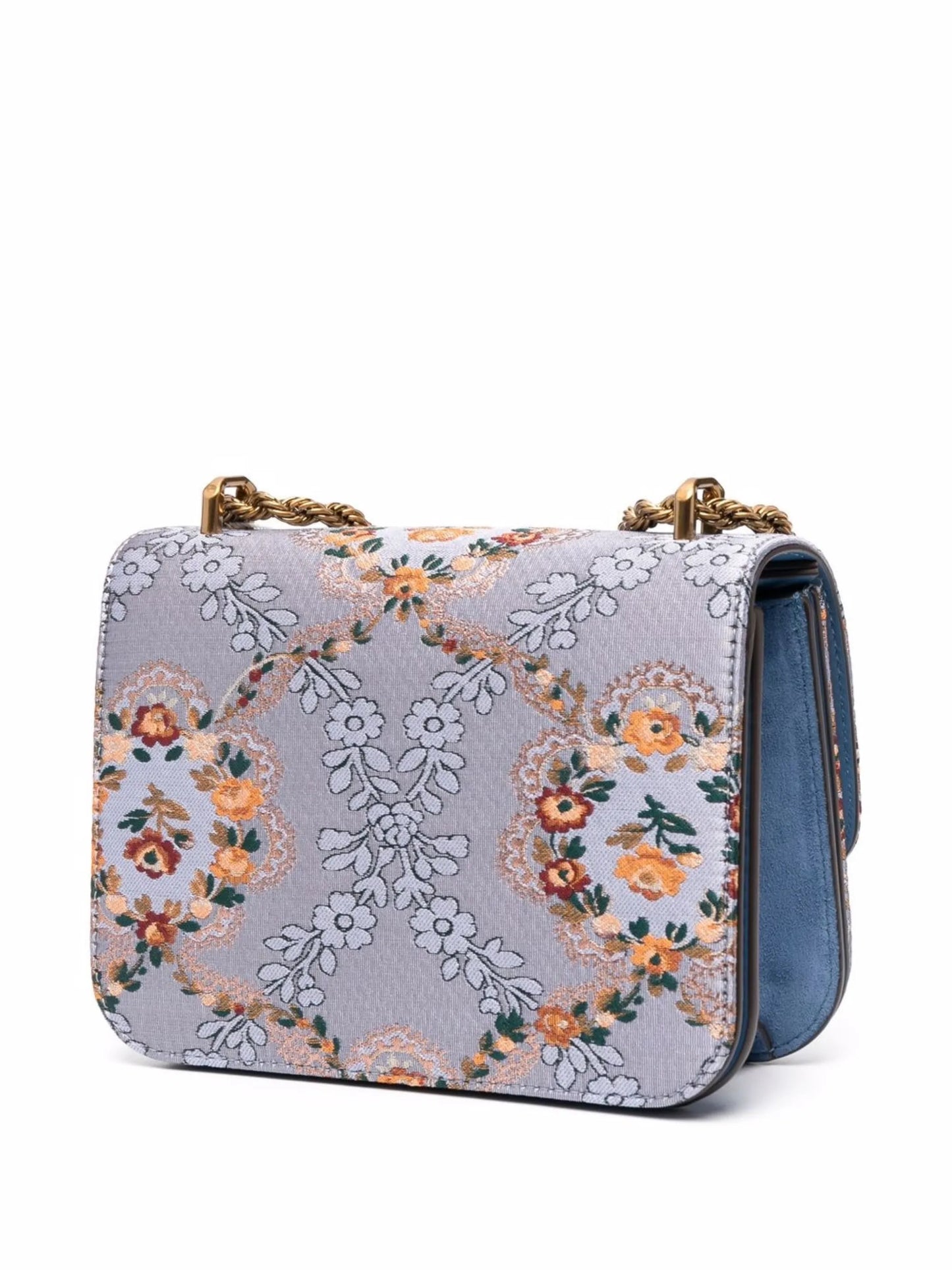 floral-print logo-motif crossbody bag