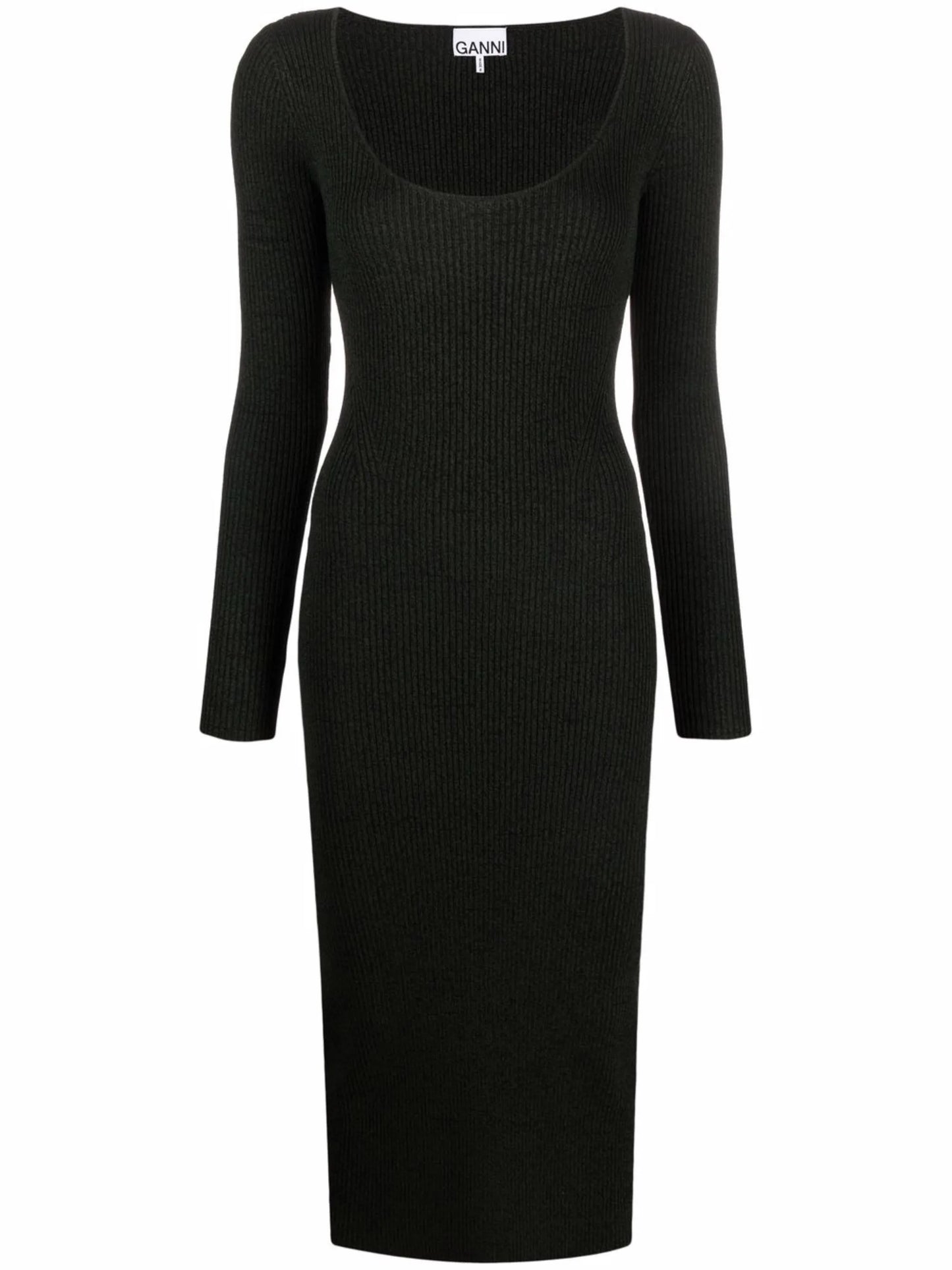 scoop-neck long-sleeve dress