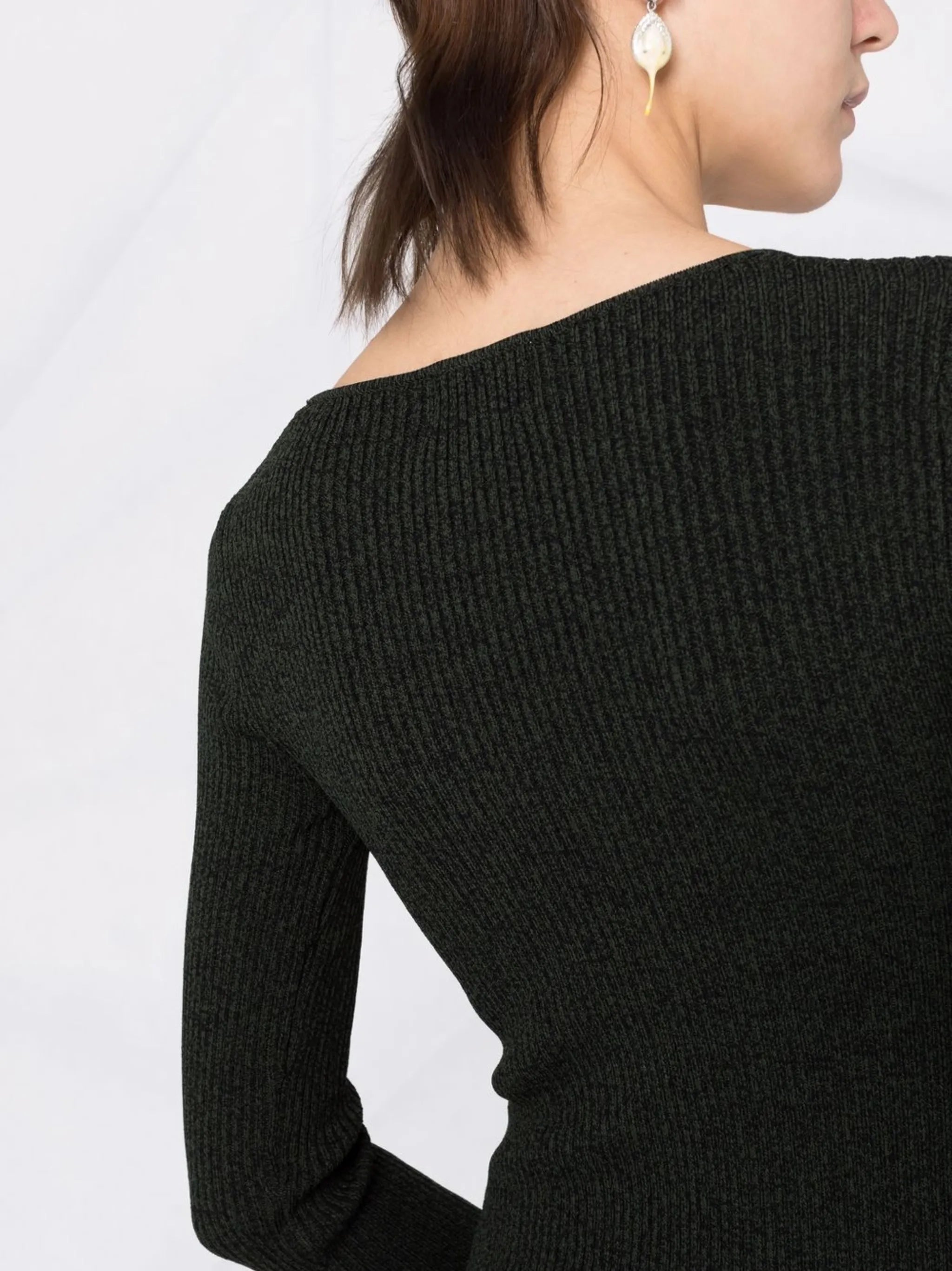 scoop-neck long-sleeve dress