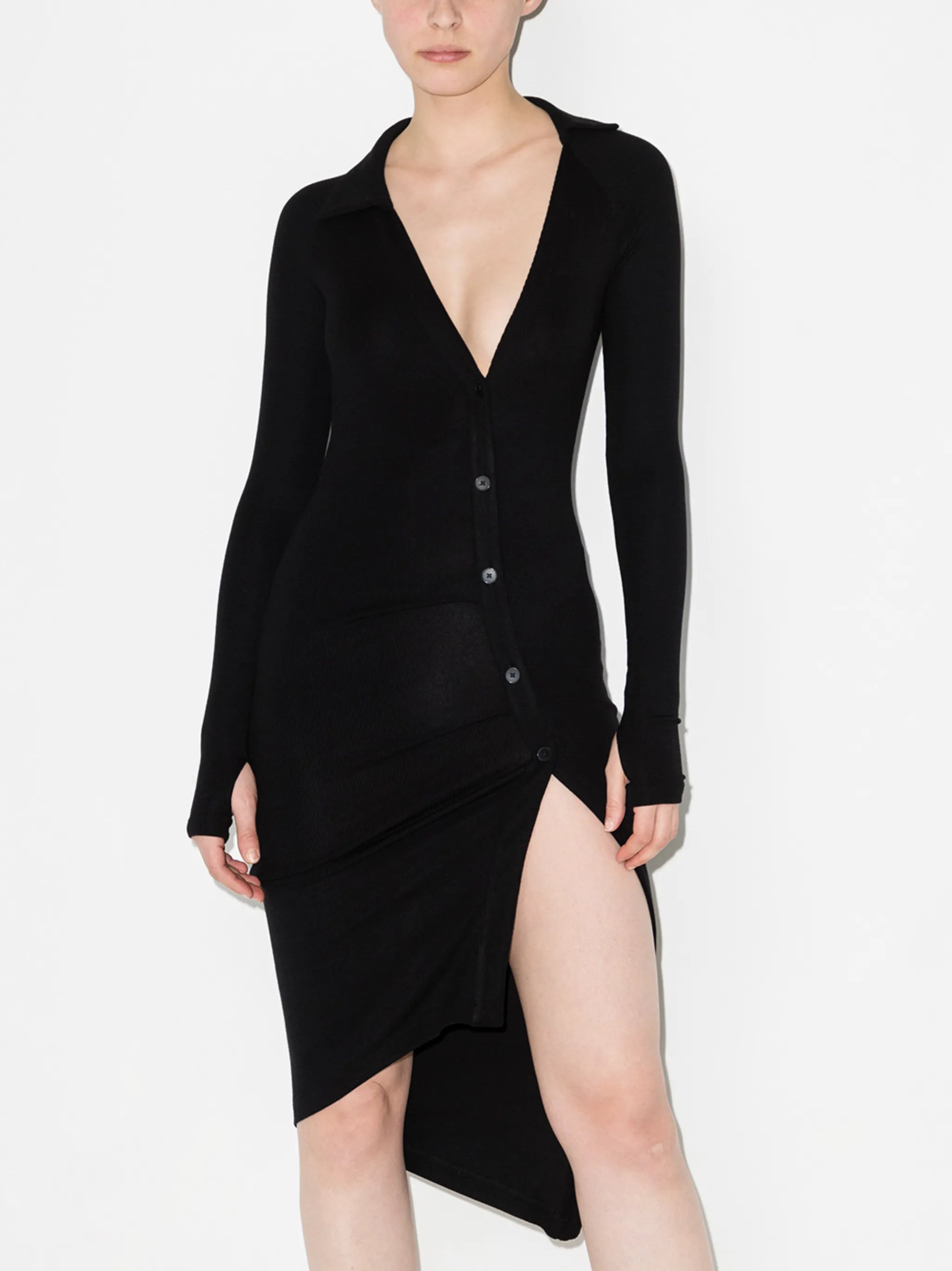 Lanett button-up asymmetric dress