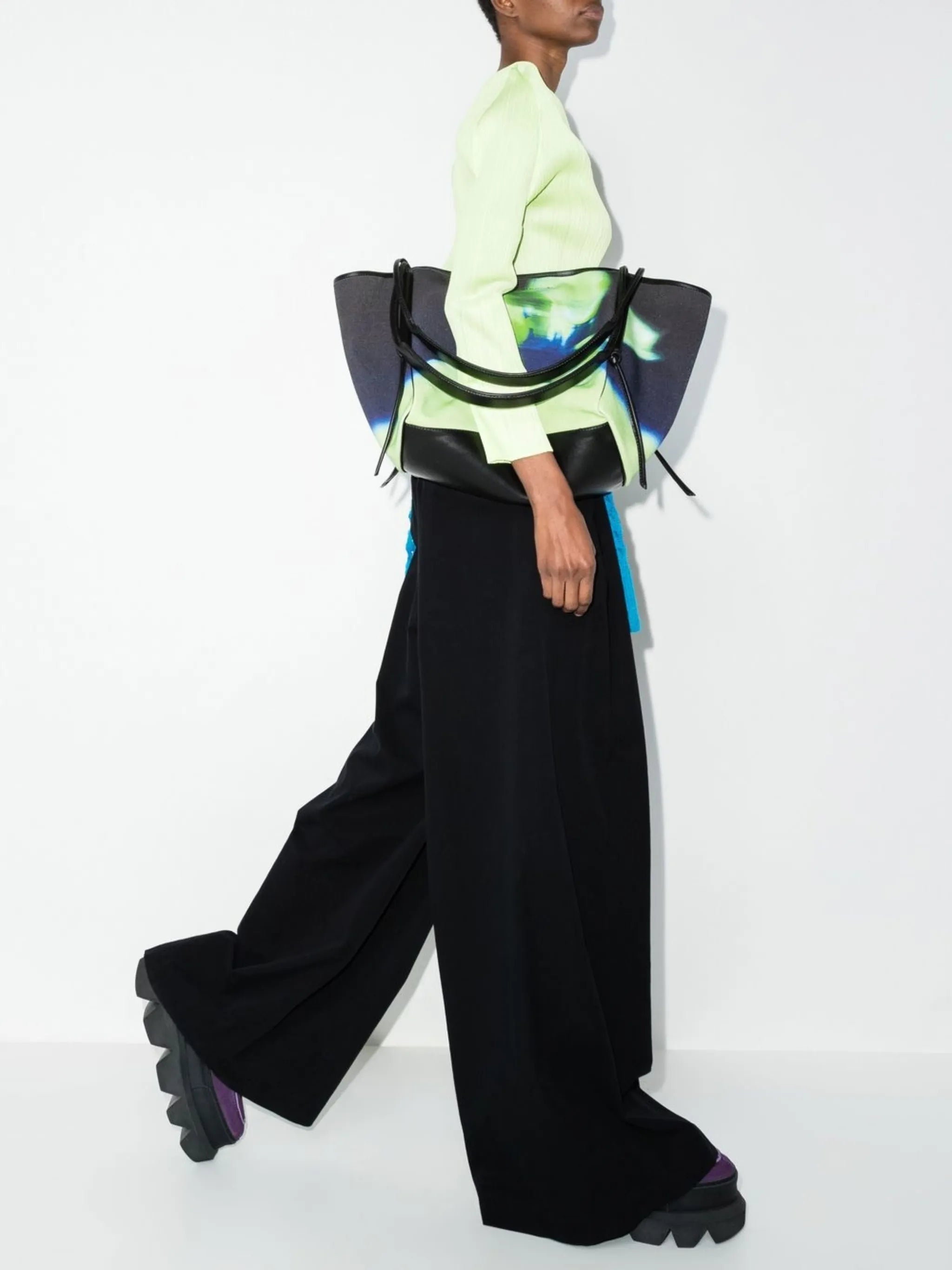 high-waist wide-leg trousers