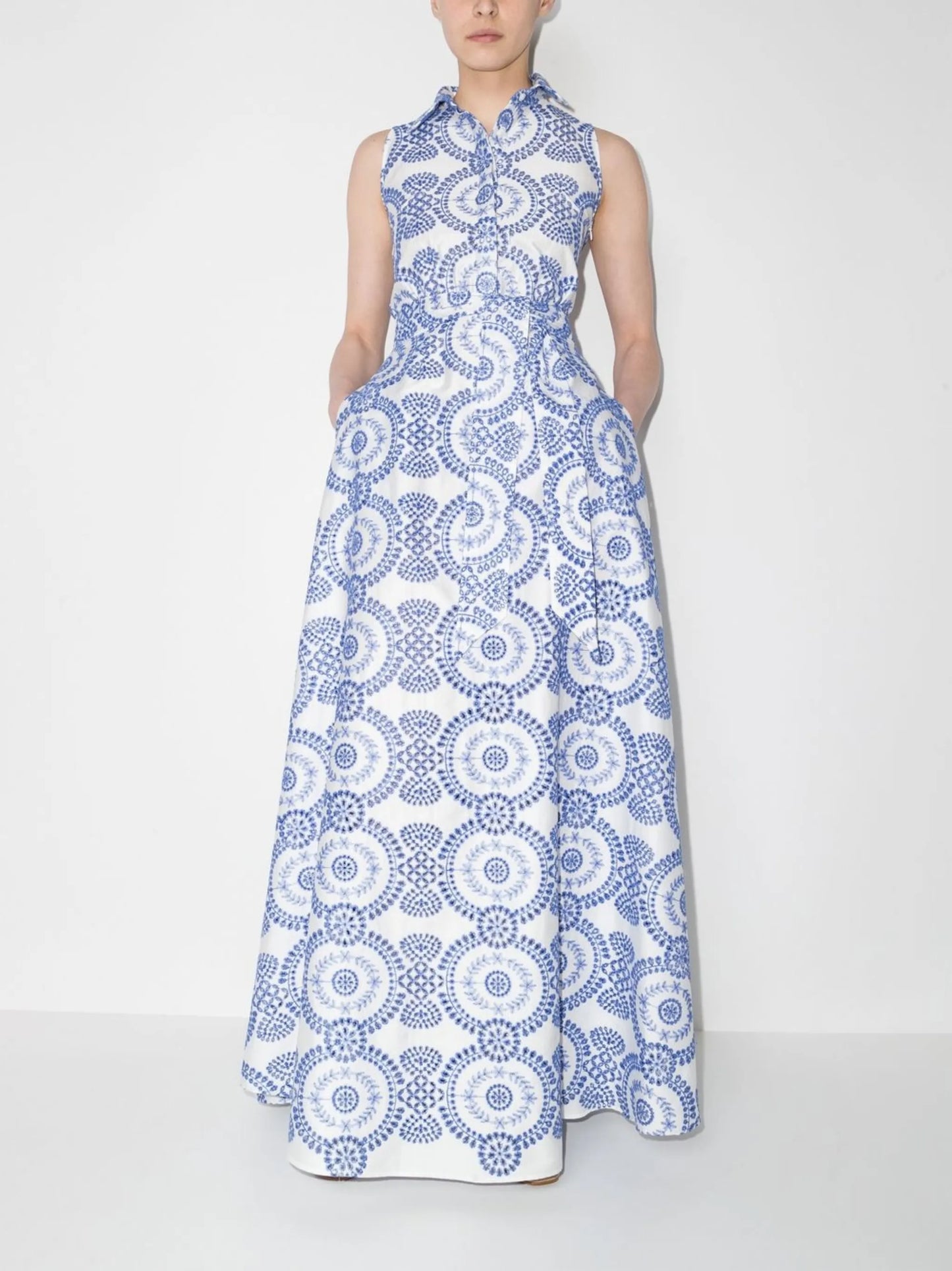 Paloma broderie-anglaise maxi shirtdress