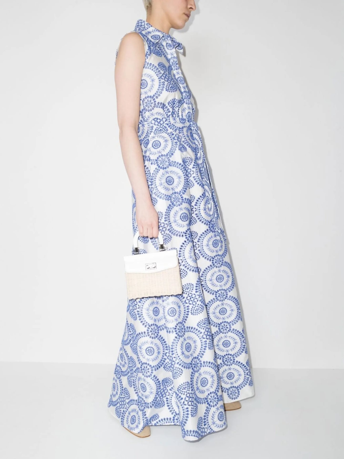 Paloma broderie-anglaise maxi shirtdress