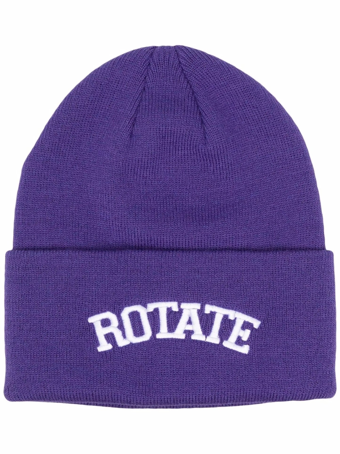 embroidered-logo ribbed knit beanie