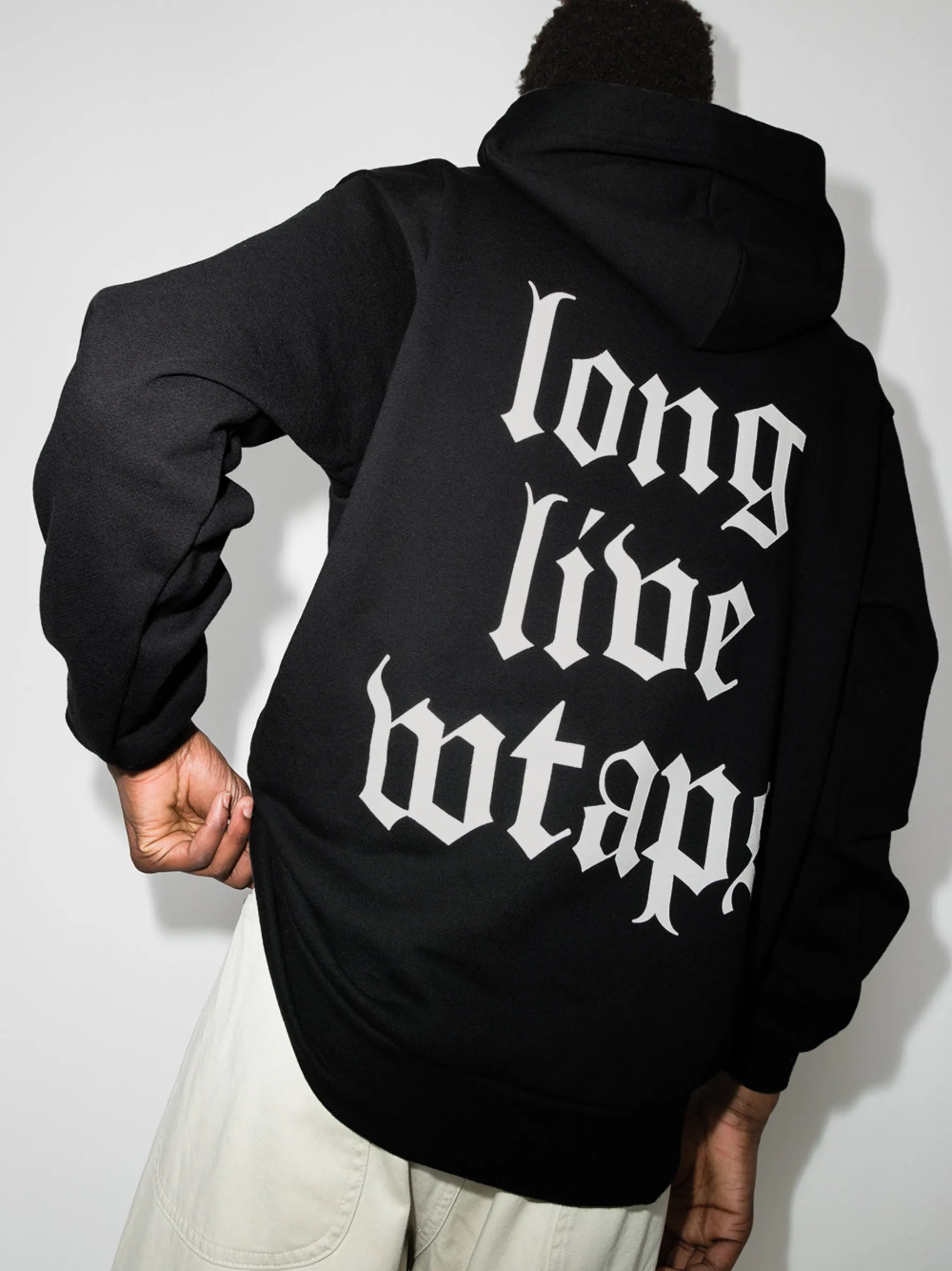 slogan-print cotton hoodie