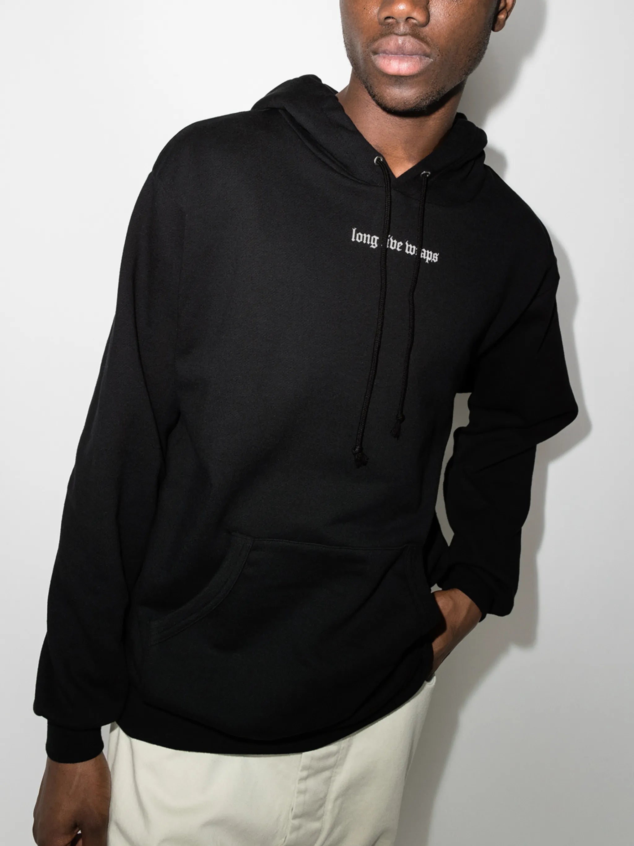 slogan-print cotton hoodie