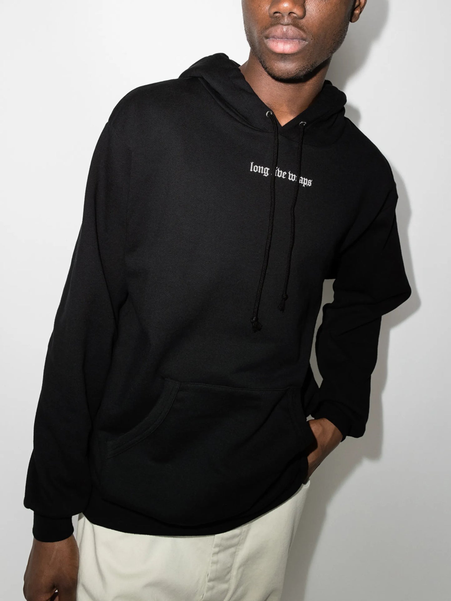 slogan-print cotton hoodie