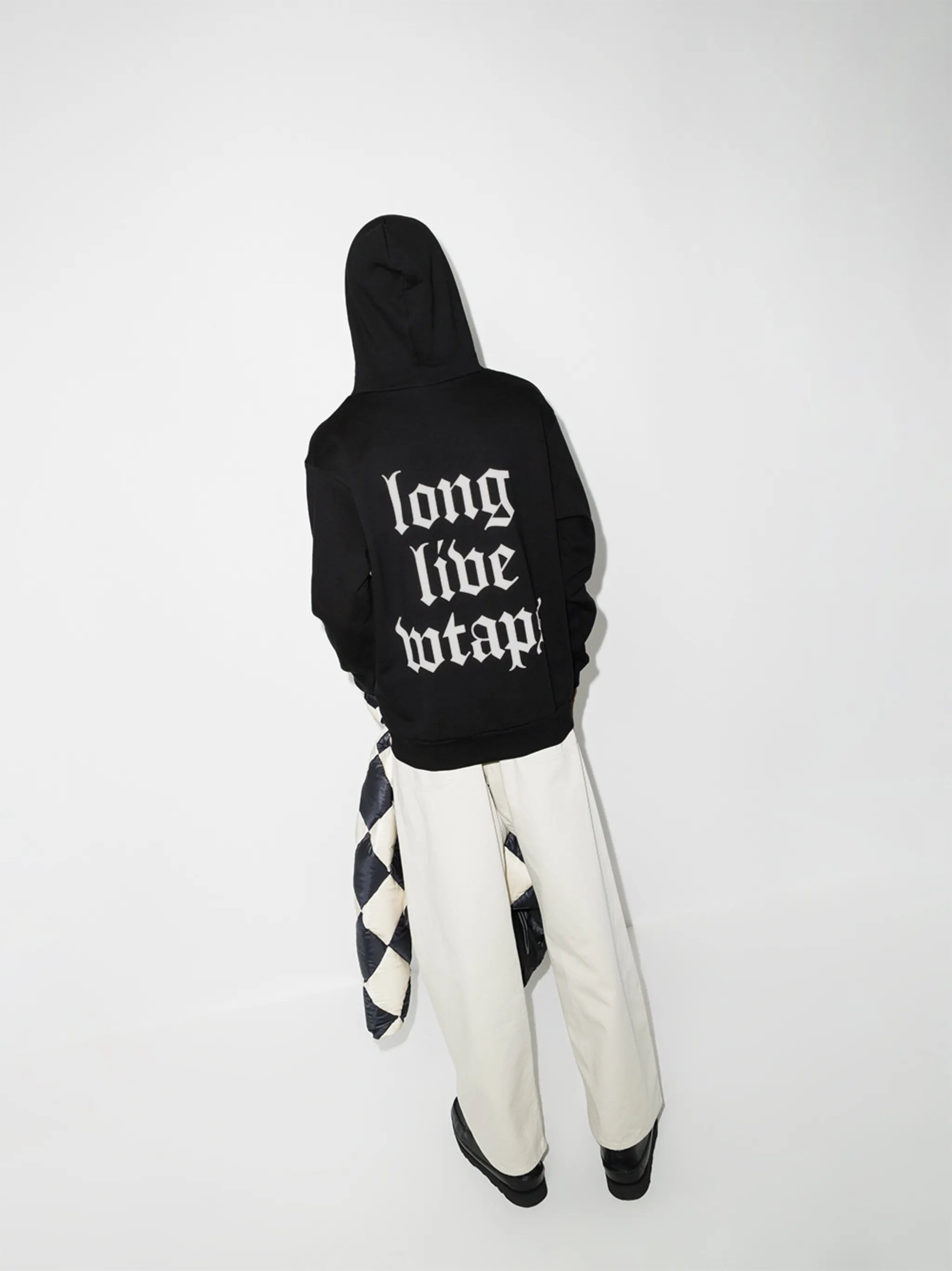 slogan-print cotton hoodie
