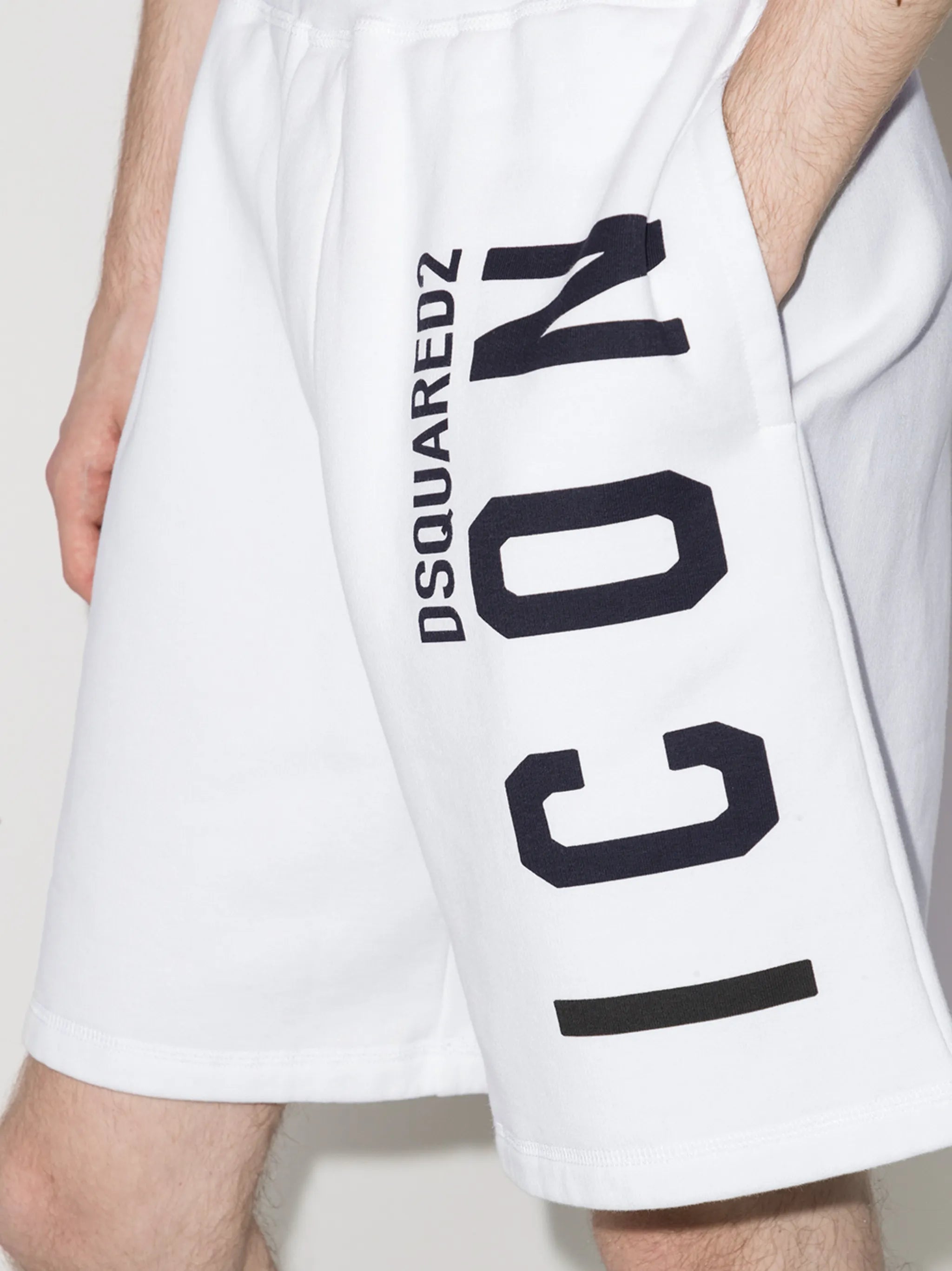 Icon-print track shorts