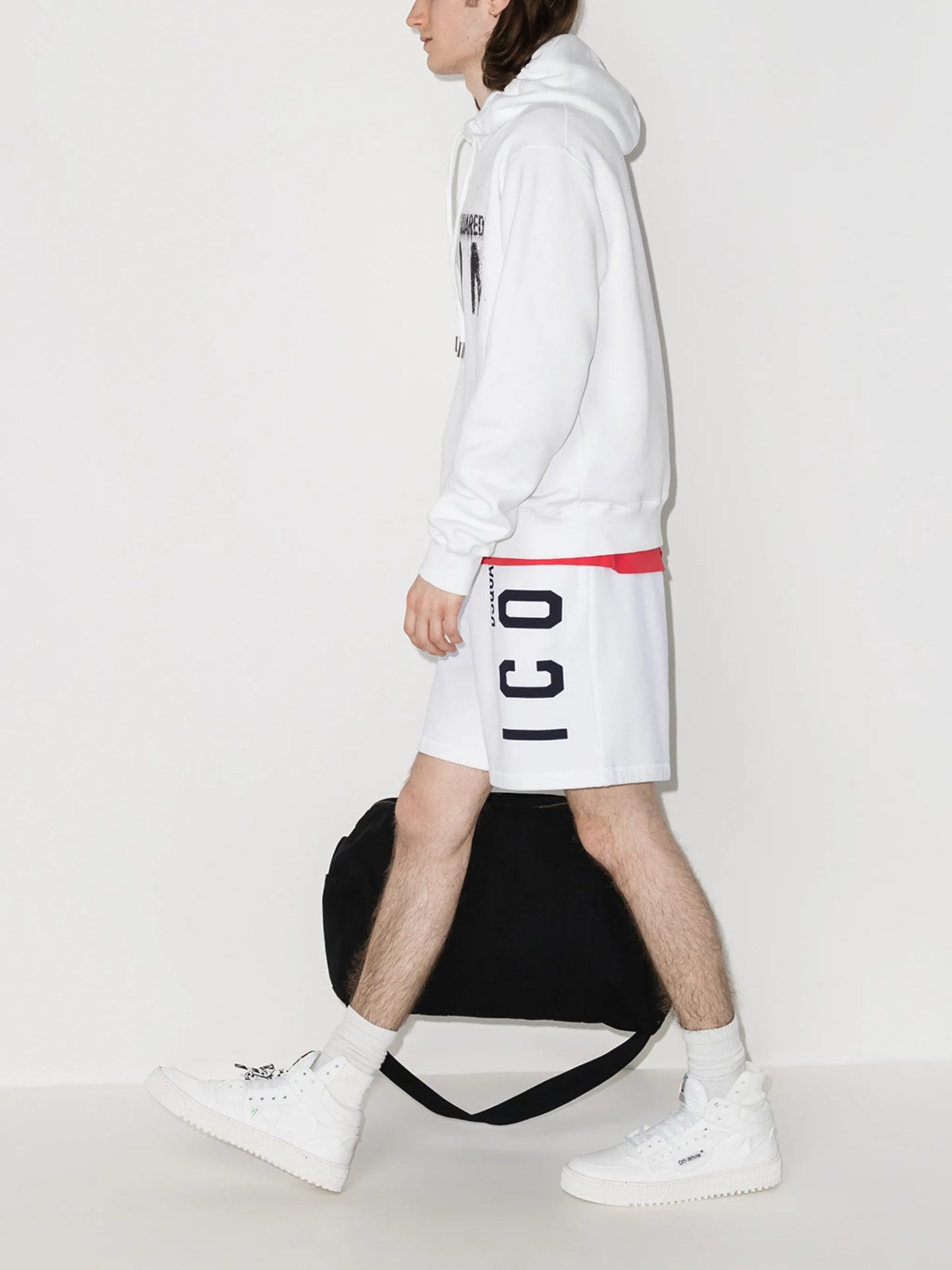 Icon-print track shorts