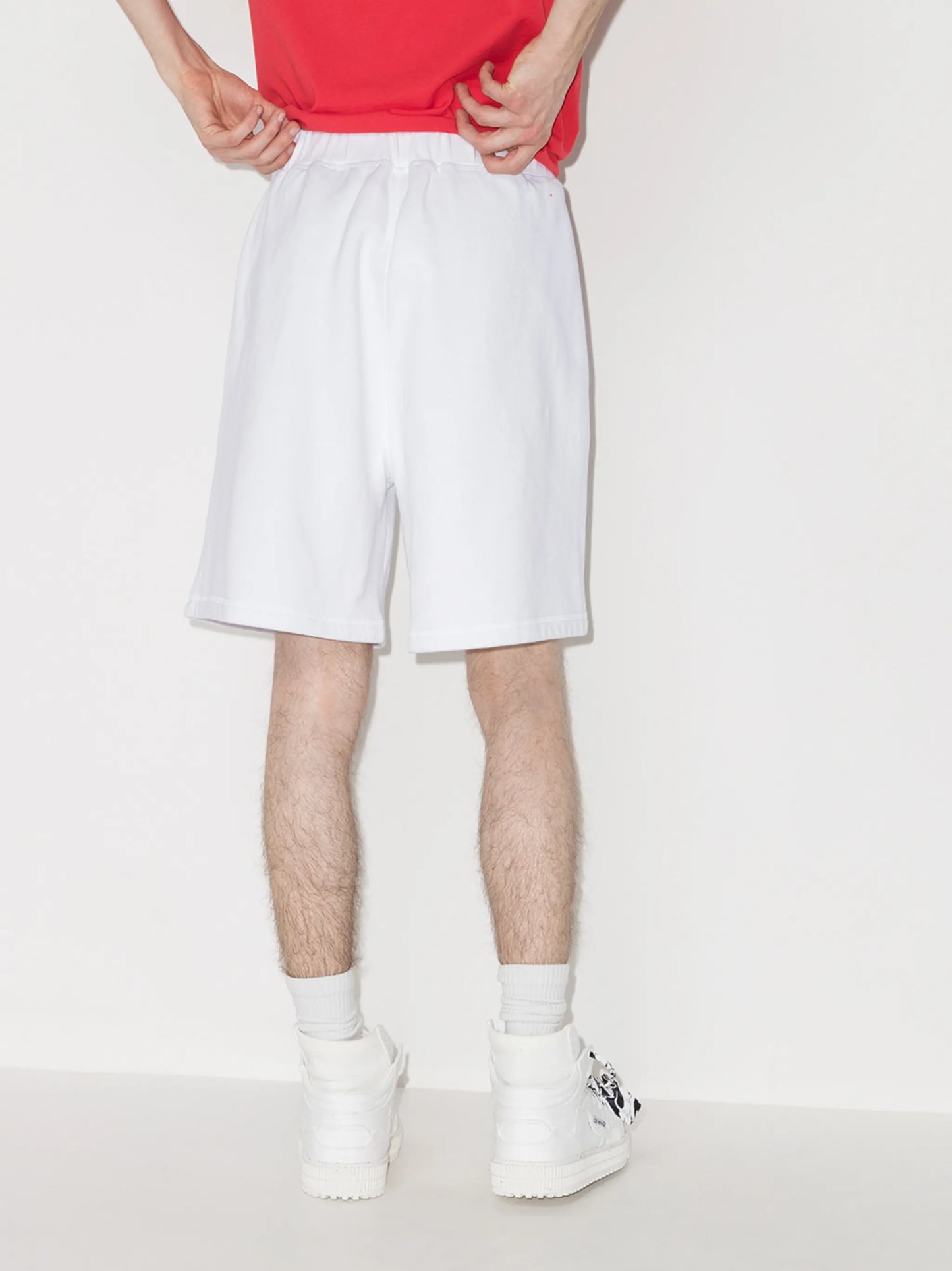 Icon-print track shorts