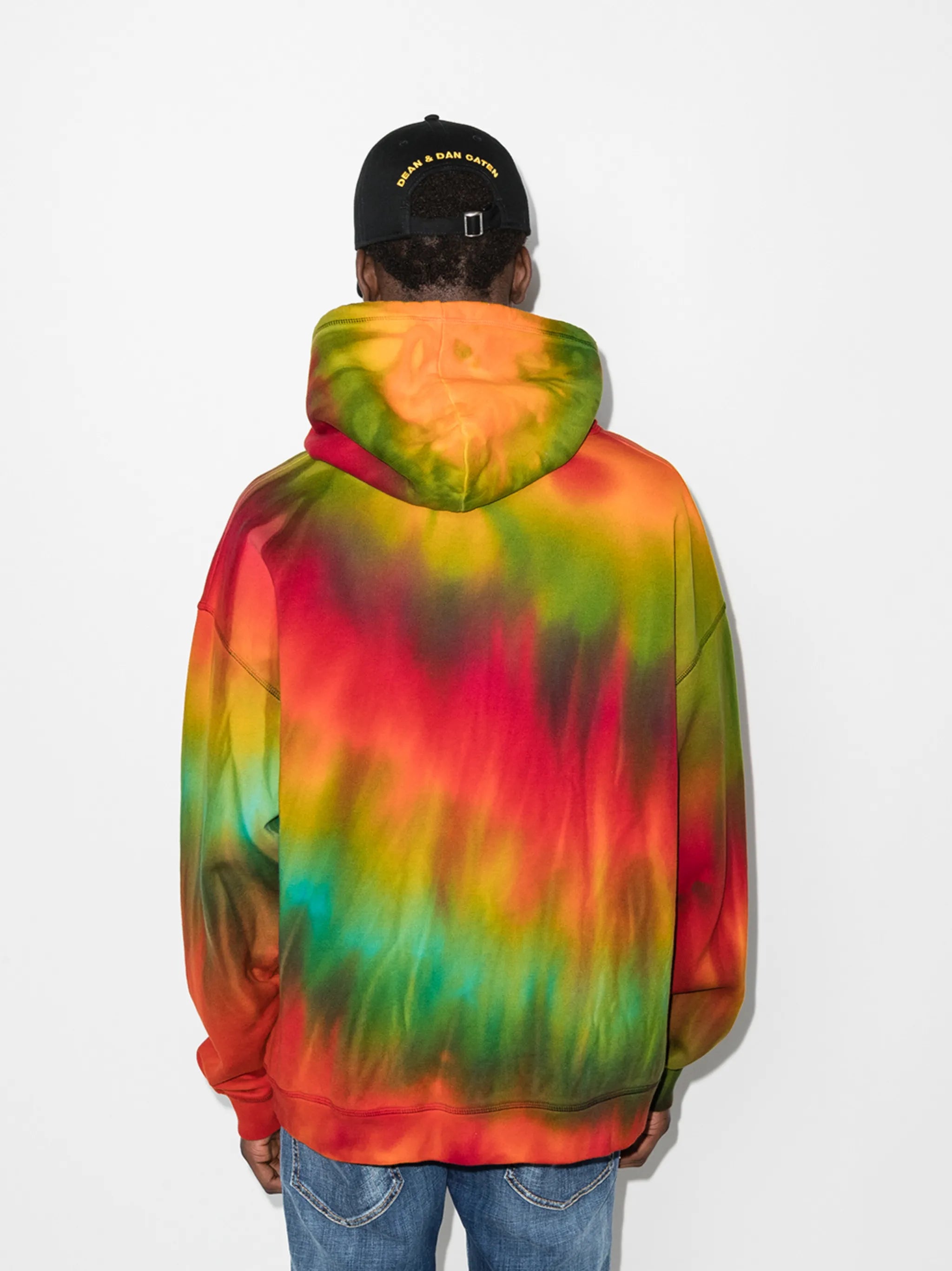 reverse-logo tie-dye hoodie